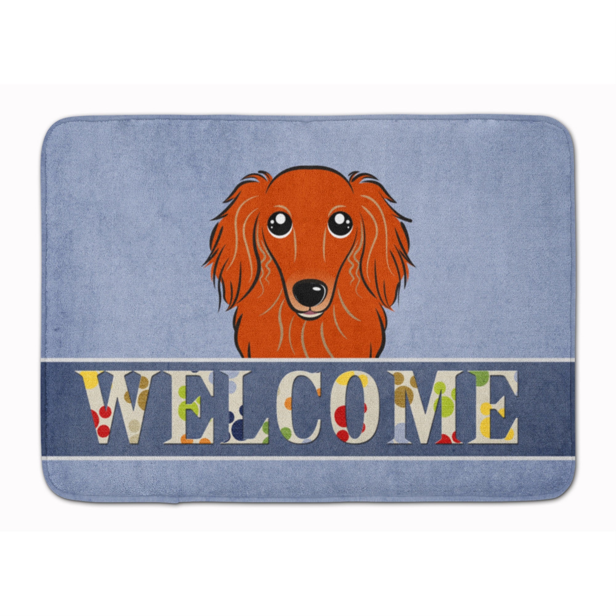 Caroline'S Treasures Longhair Red Dachshund Welcome Floor Mat, 19 X 27, Multicolor