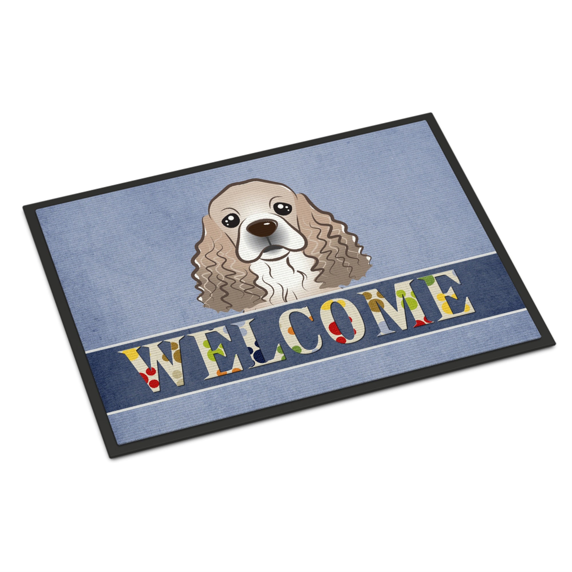 Caroline'S Treasures Bb1402Mat Cocker Spaniel Welcome Indoor Or Outdoor Mat, 18 X 27, Multicolor
