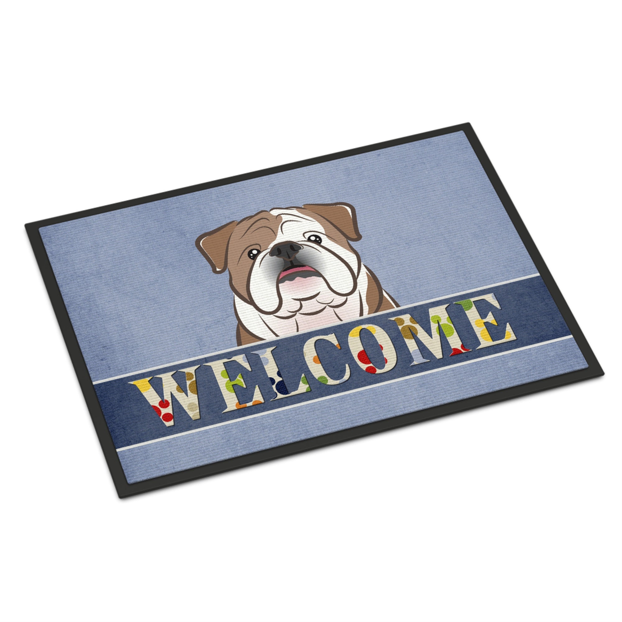 Caroline'S Treasures Bb1405Mat English Bulldog Welcome Indoor Or Outdoor Mat, 18 X 27, Multicolor