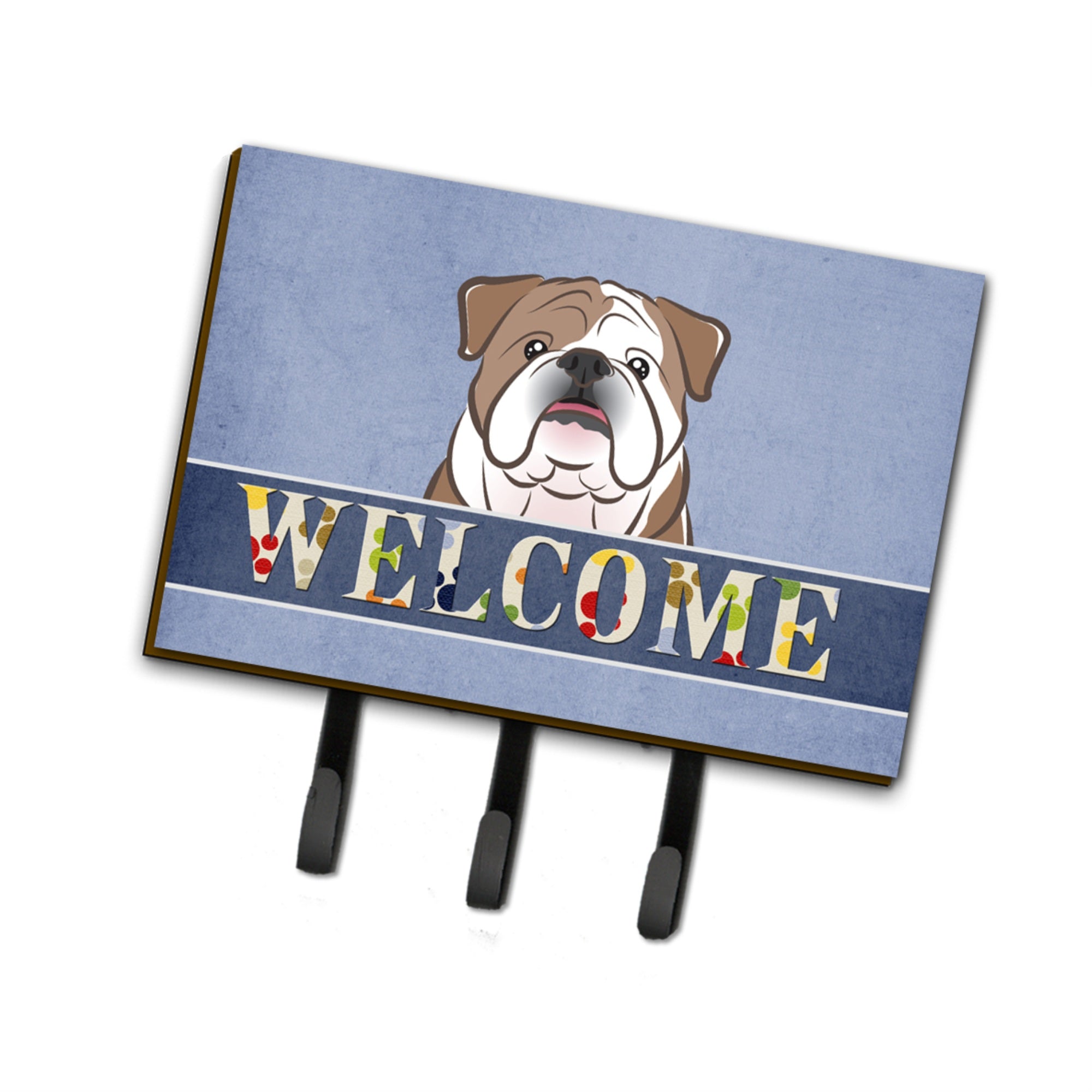 Caroline'S Treasures Bb1405Th68 English Bulldog Welcome Leash Or Key Holder, Large, Multicolor