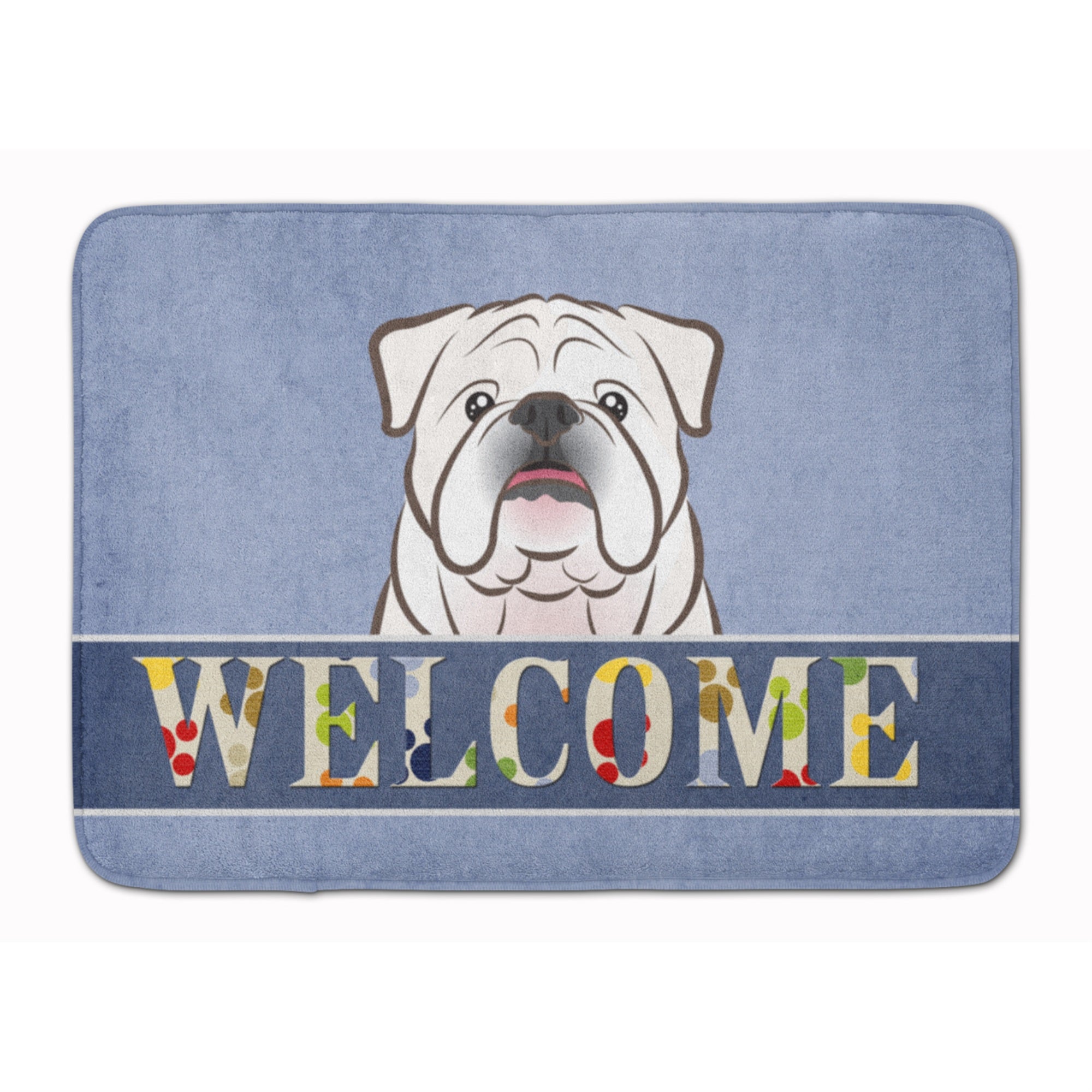 Caroline'S Treasures White English Bulldog Welcome Floor Mat, 19 X 27, Multicolor