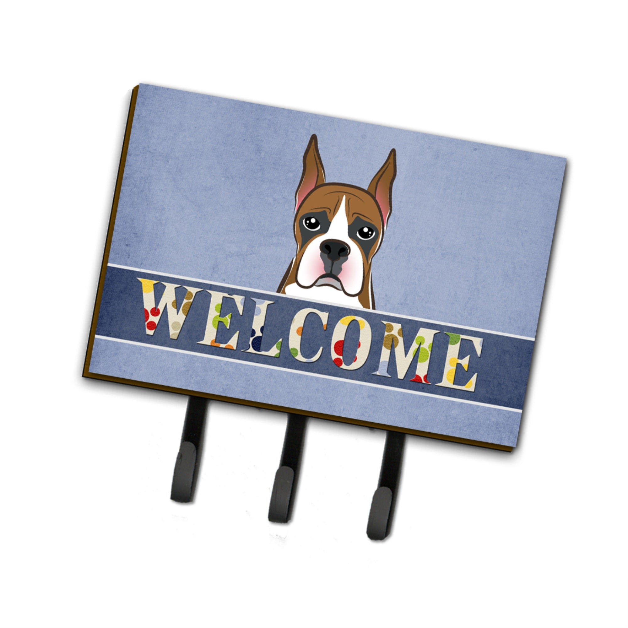 Caroline'S Treasures Bb1409Th68 Boxer Welcome Leash Or Key Holder, Large, Multicolor