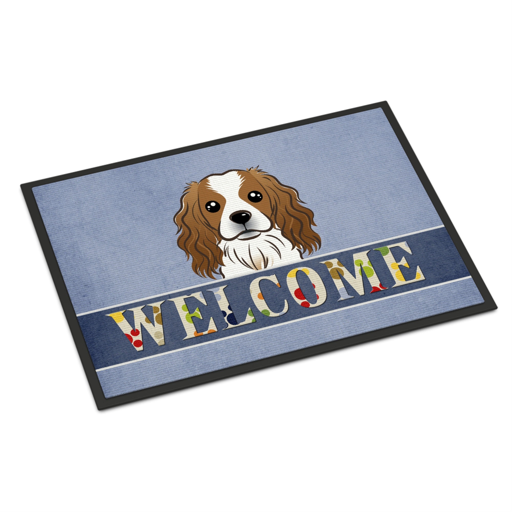 Caroline'S Treasures Bb1410Jmat Cavalier Spaniel Welcome Indoor Or Outdoor Mat, 24 X 36, Multicolor