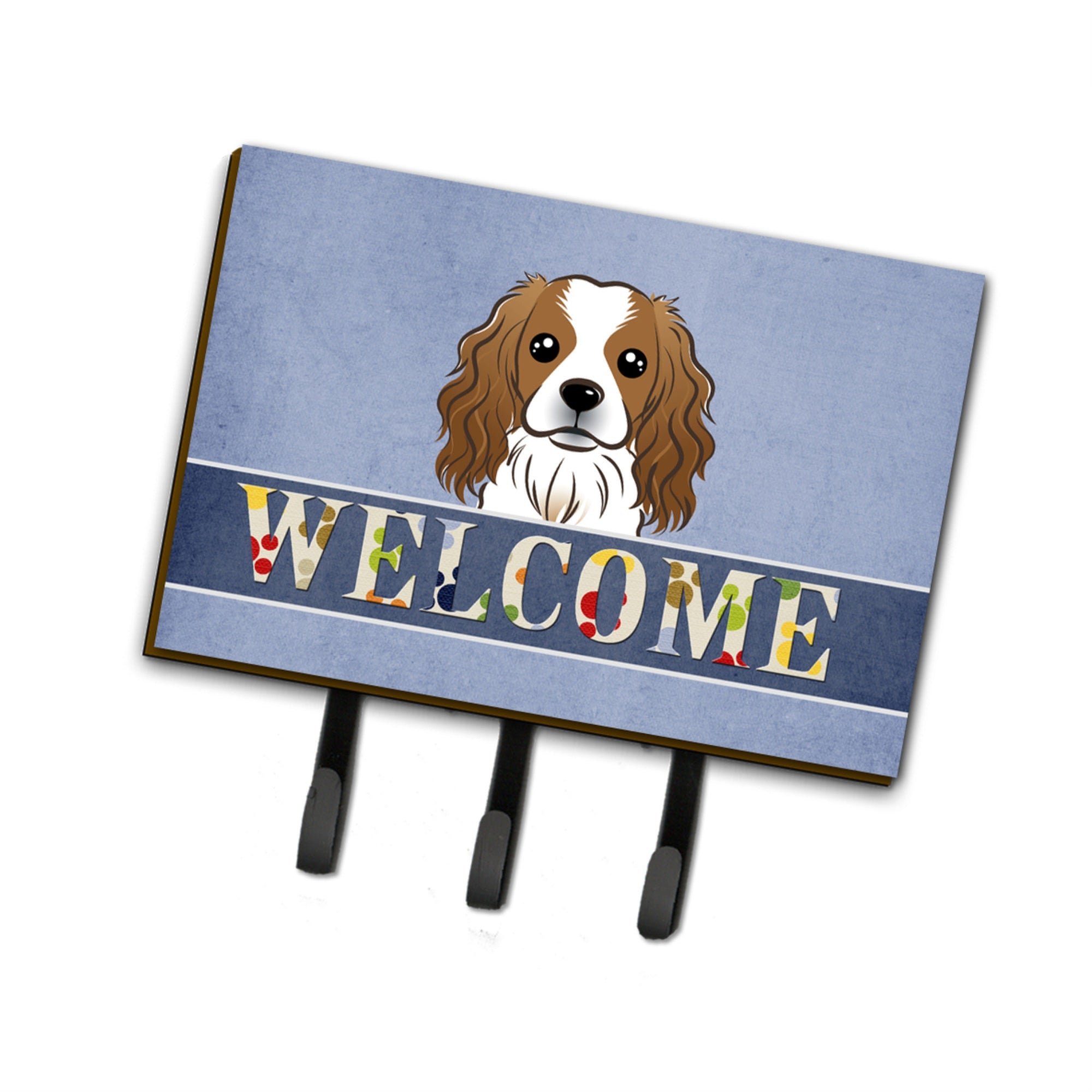 Caroline'S Treasures Bb1410Th68 Cavalier Spaniel Welcome Leash Or Key Holder, Large, Multicolor