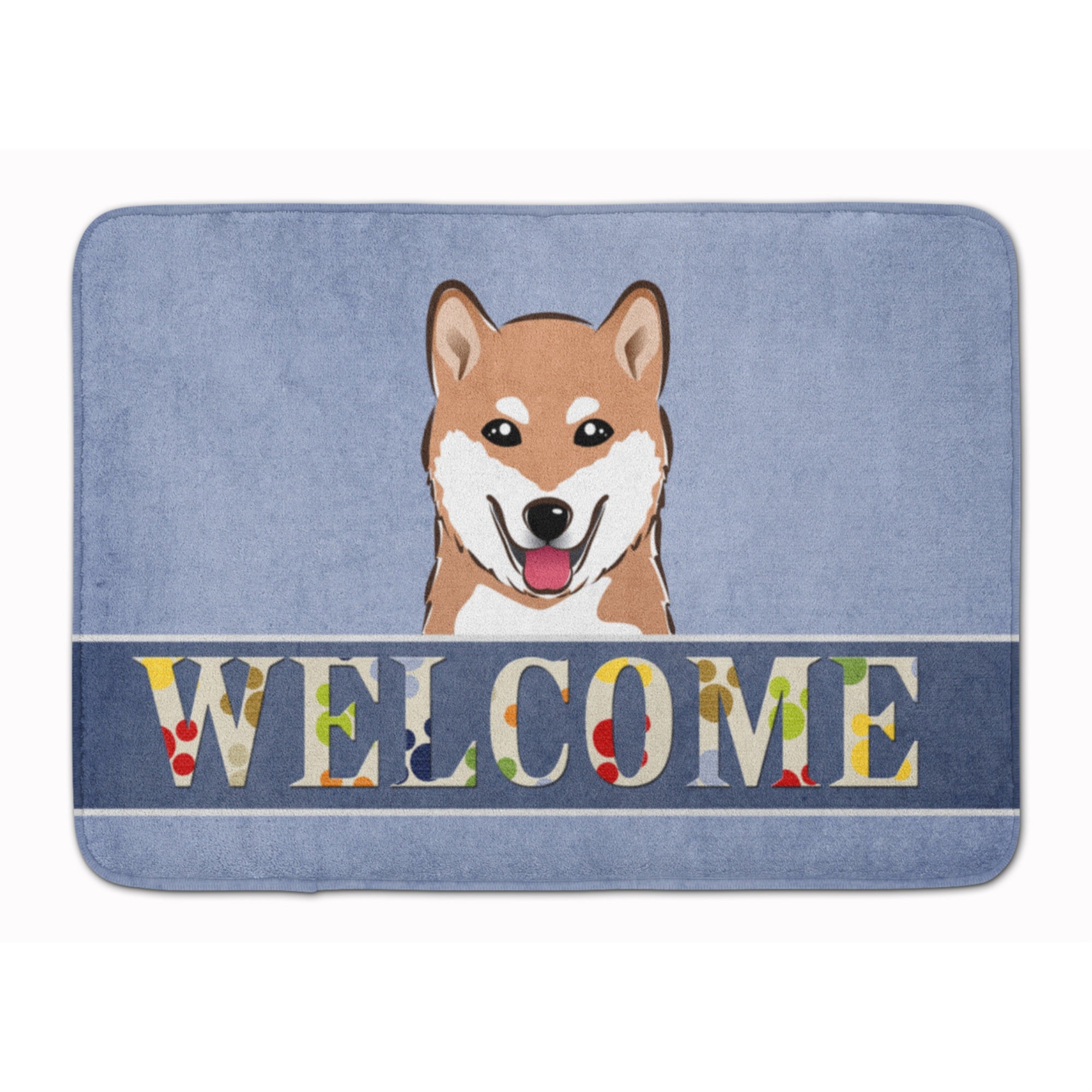 Caroline'S Treasures Shiba Inu Welcome Floor Mat, 19 X 27, Multicolor