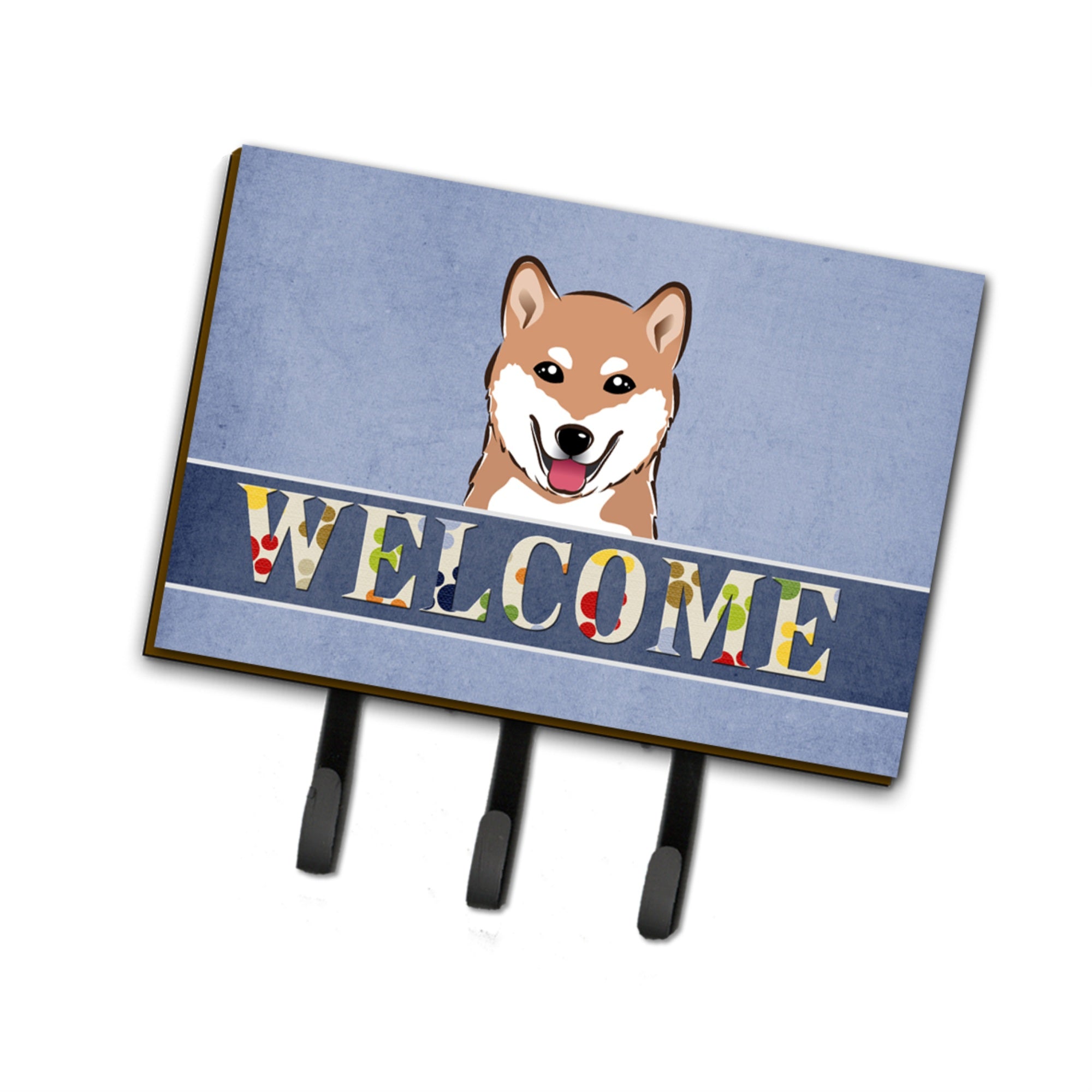 Caroline'S Treasures Bb1411Th68 Shiba Inu Welcome Leash Or Key Holder, Large, Multicolor
