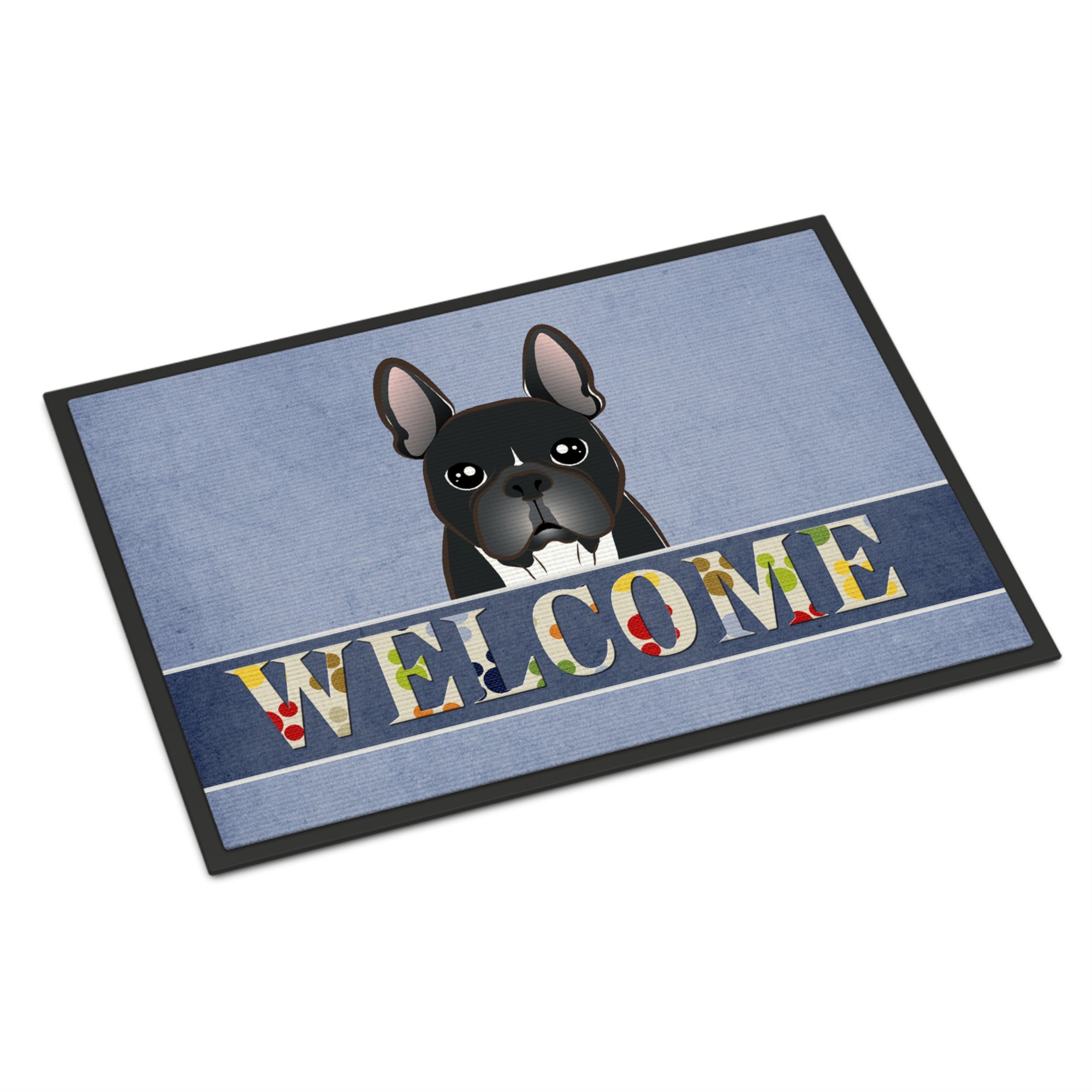Caroline'S Treasures Bb1413Jmat French Bulldog Welcome Indoor Or Outdoor Mat, 24 X 36, Multicolor