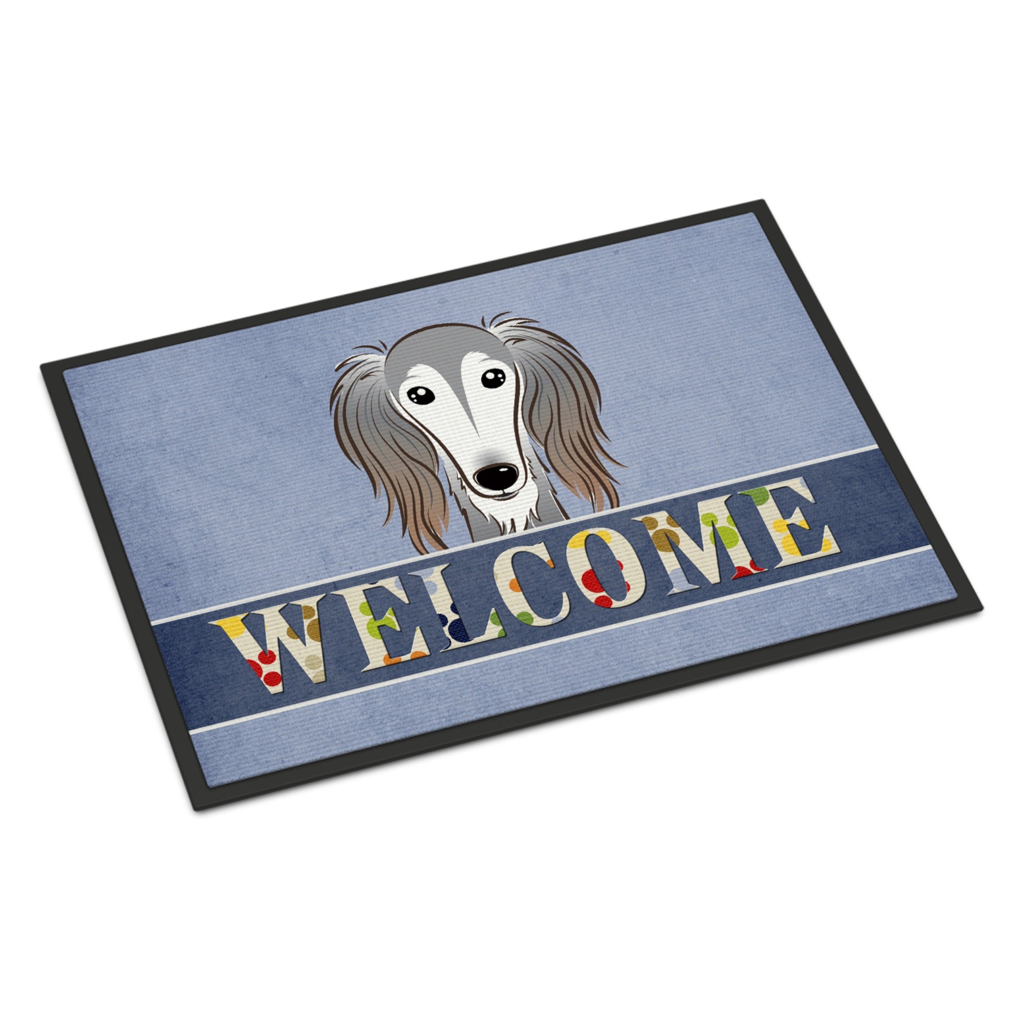 Caroline'S Treasures Bb1415Mat Saluki Welcome Indoor Or Outdoor Mat, 18 X 27, Multicolor