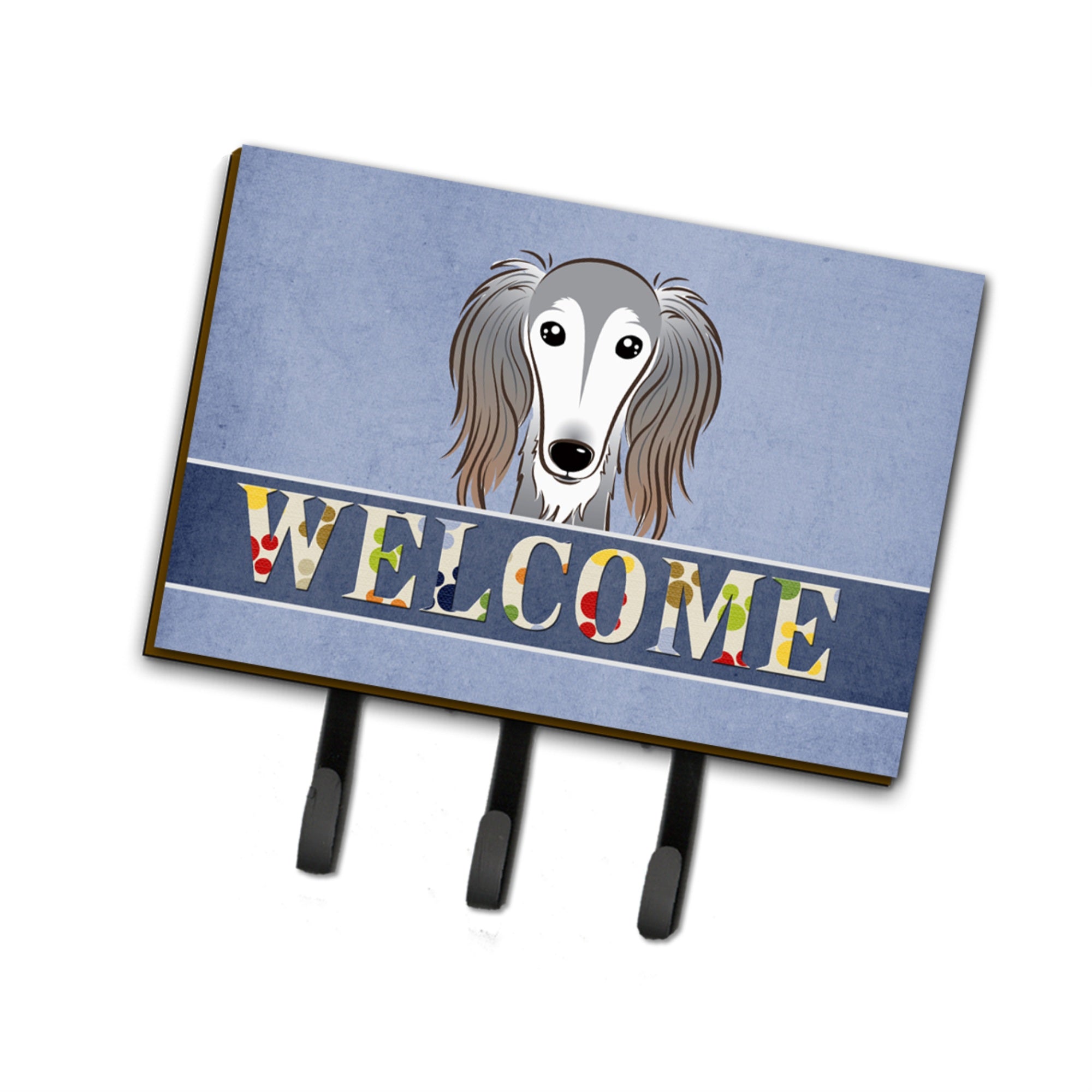 Caroline'S Treasures Bb1415Th68 Saluki Welcome Leash Or Key Holder, Large, Multicolor