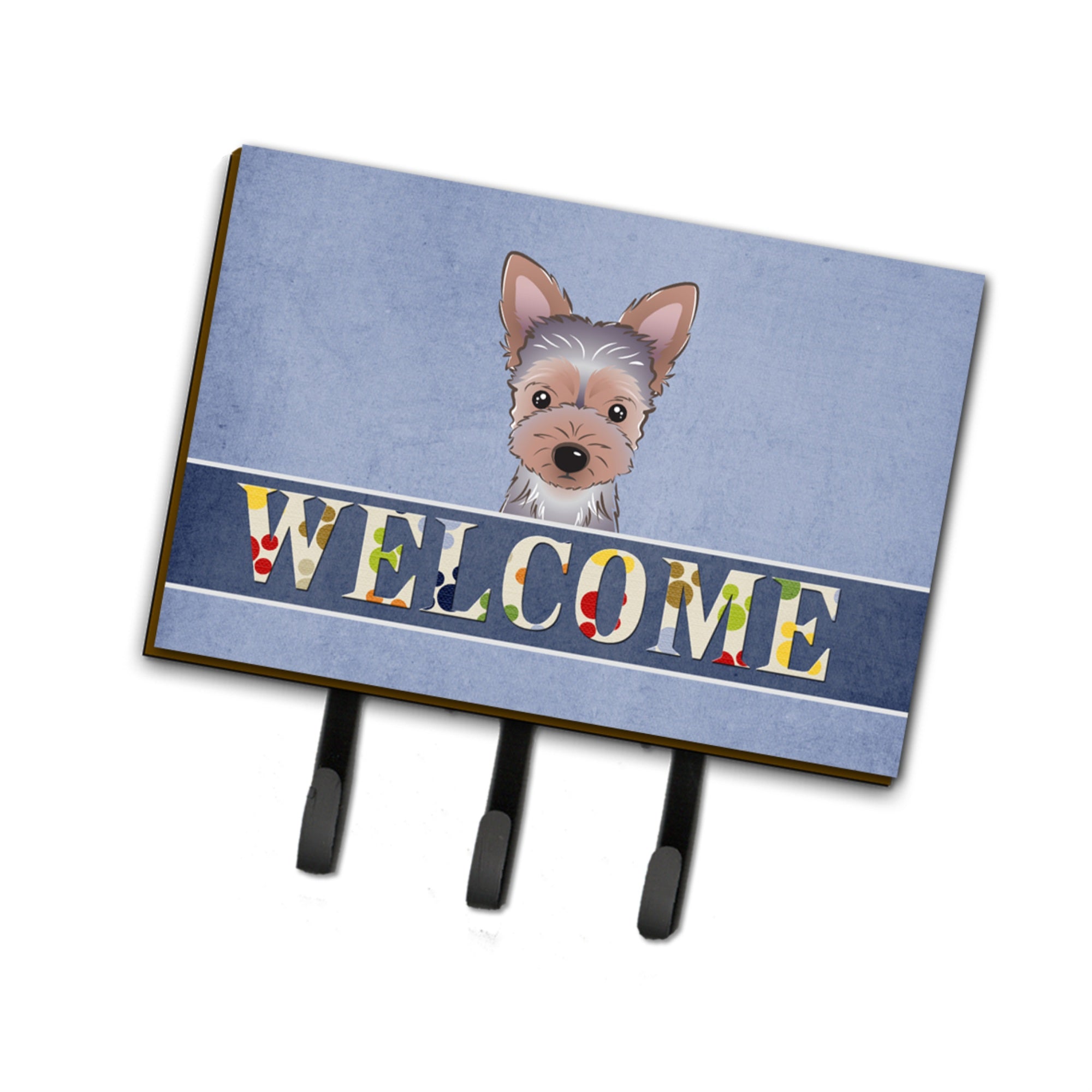 Caroline'S Treasures Bb1418Th68 Yorkie Puppy Welcome Leash Or Key Holder, Large, Multicolor