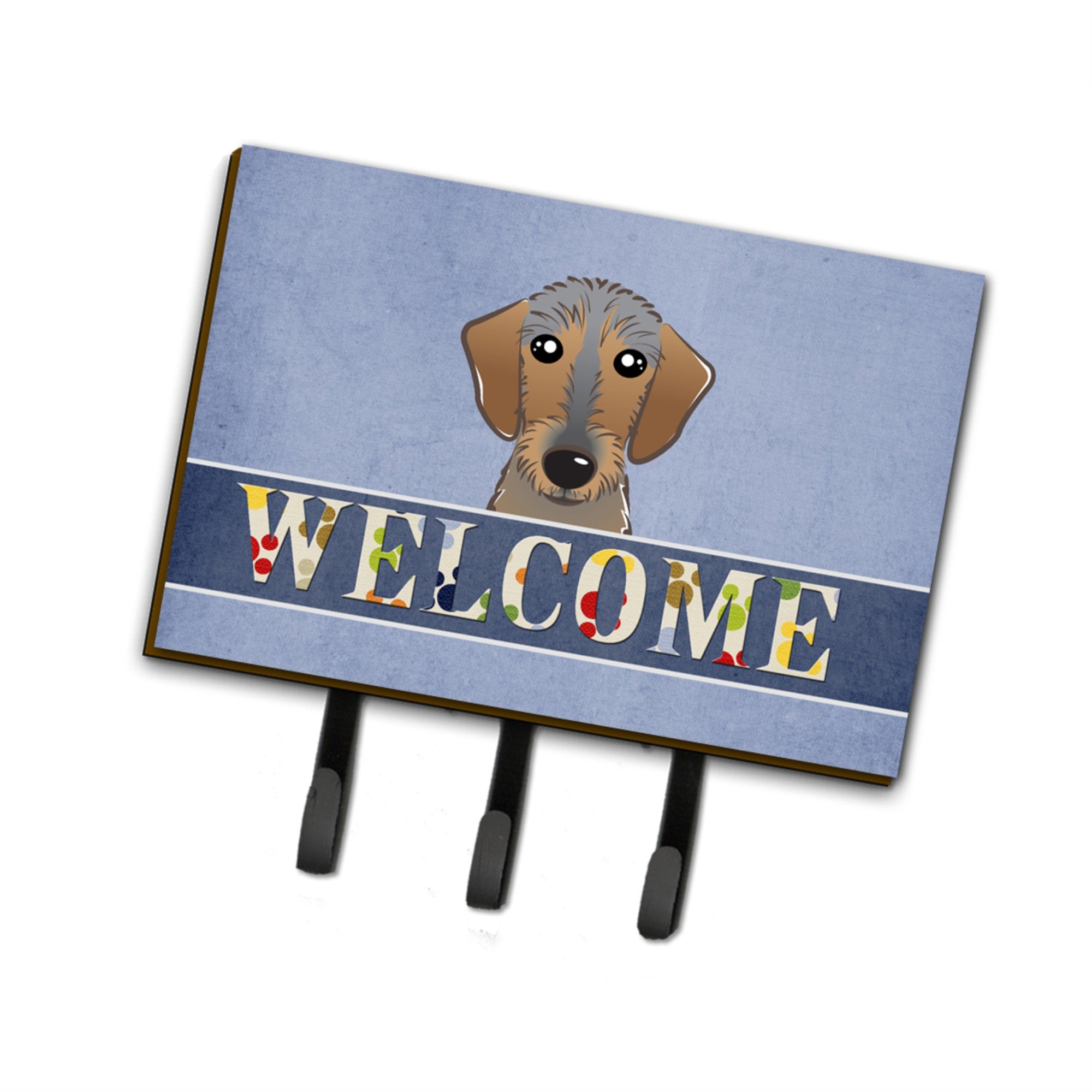 Caroline'S Treasures Bb1419Th68 Wirehaired Dachshund Welcome Leash Or Key Holder, Large, Multicolor