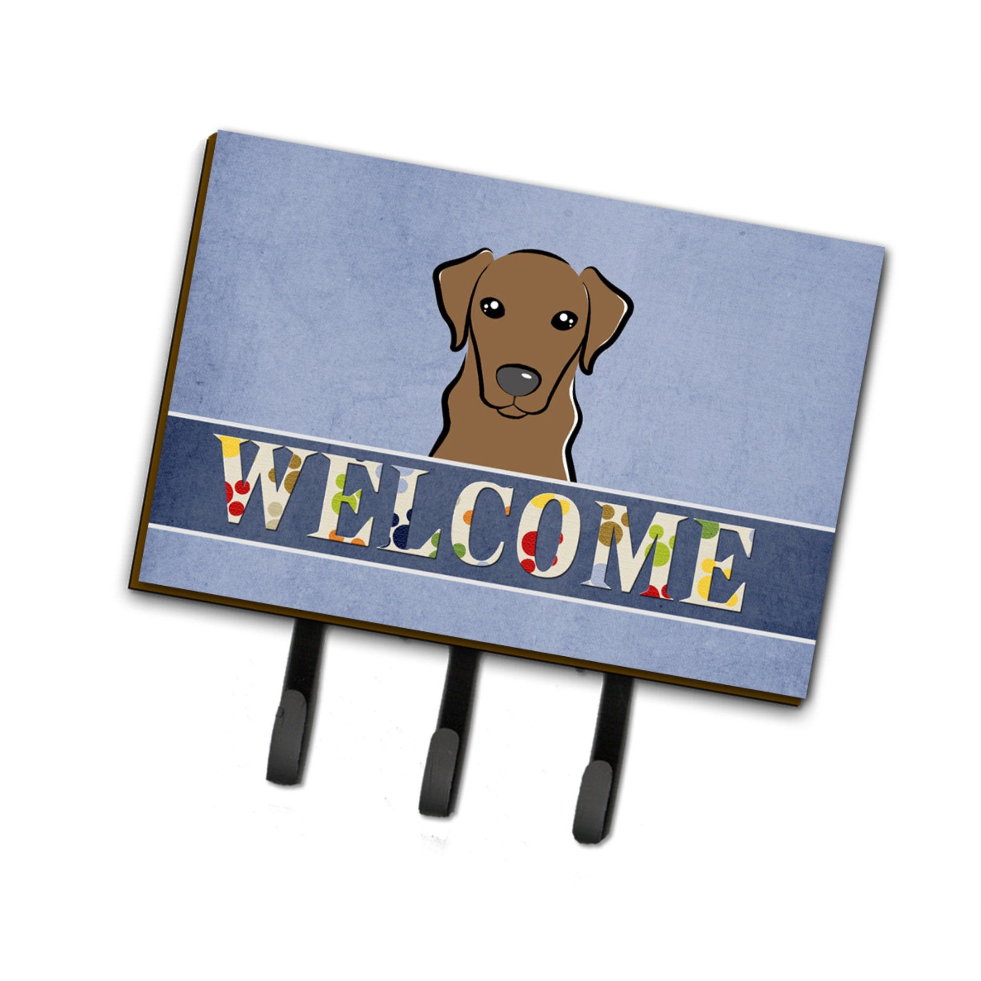 Caroline'S Treasures Bb1420Th68 Chocolate Labrador Welcome Leash Or Key Holder, Large, Multicolor