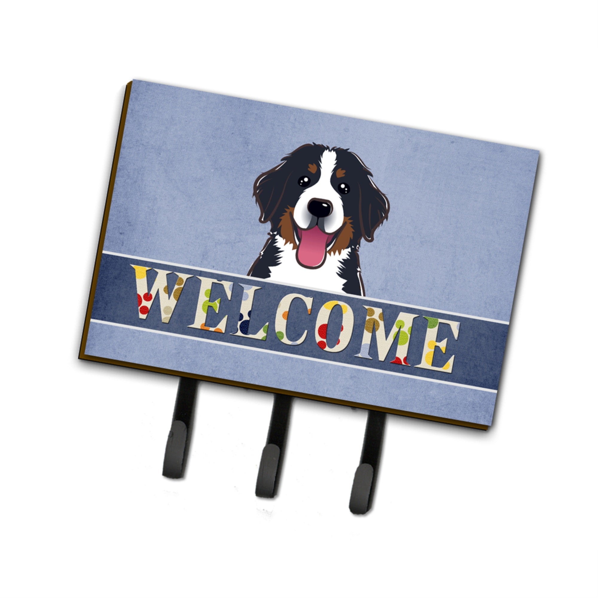 Caroline'S Treasures Bb1423Th68 Bernese Mountain Dog Welcome Leash Or Key Holder, Large, Multicolor