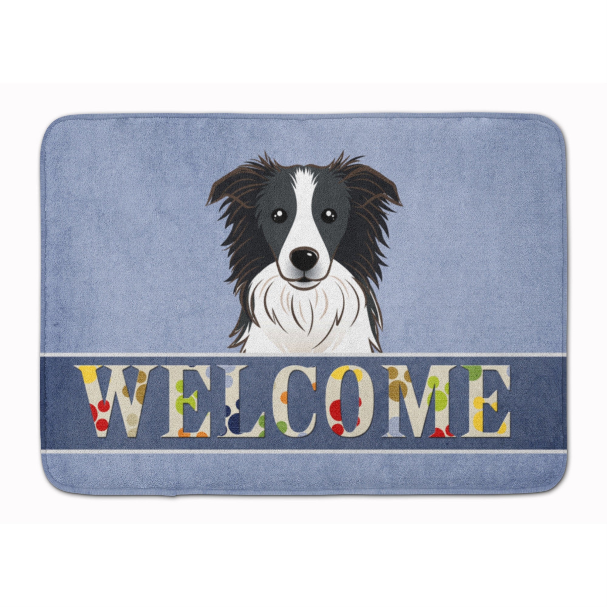 Caroline'S Treasures Border Collie Welcome Floor Mat, 19 X 27, Multicolor
