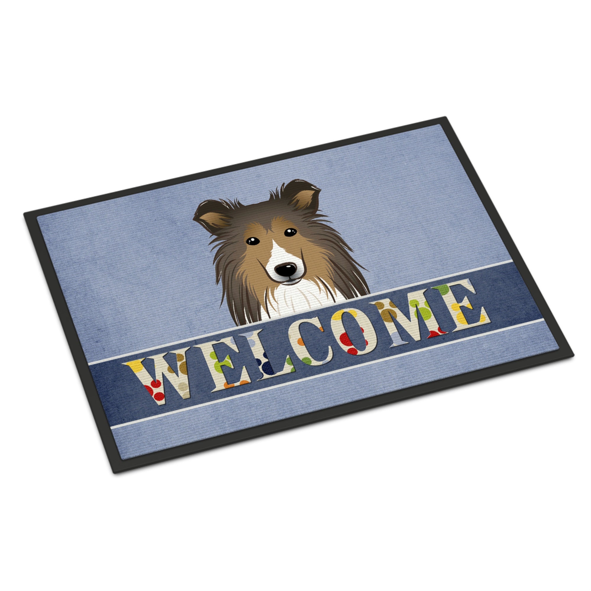 Caroline'S Treasures Bb1428Mat Sheltie Welcome Indoor Or Outdoor Mat, 18 X 27, Multicolor