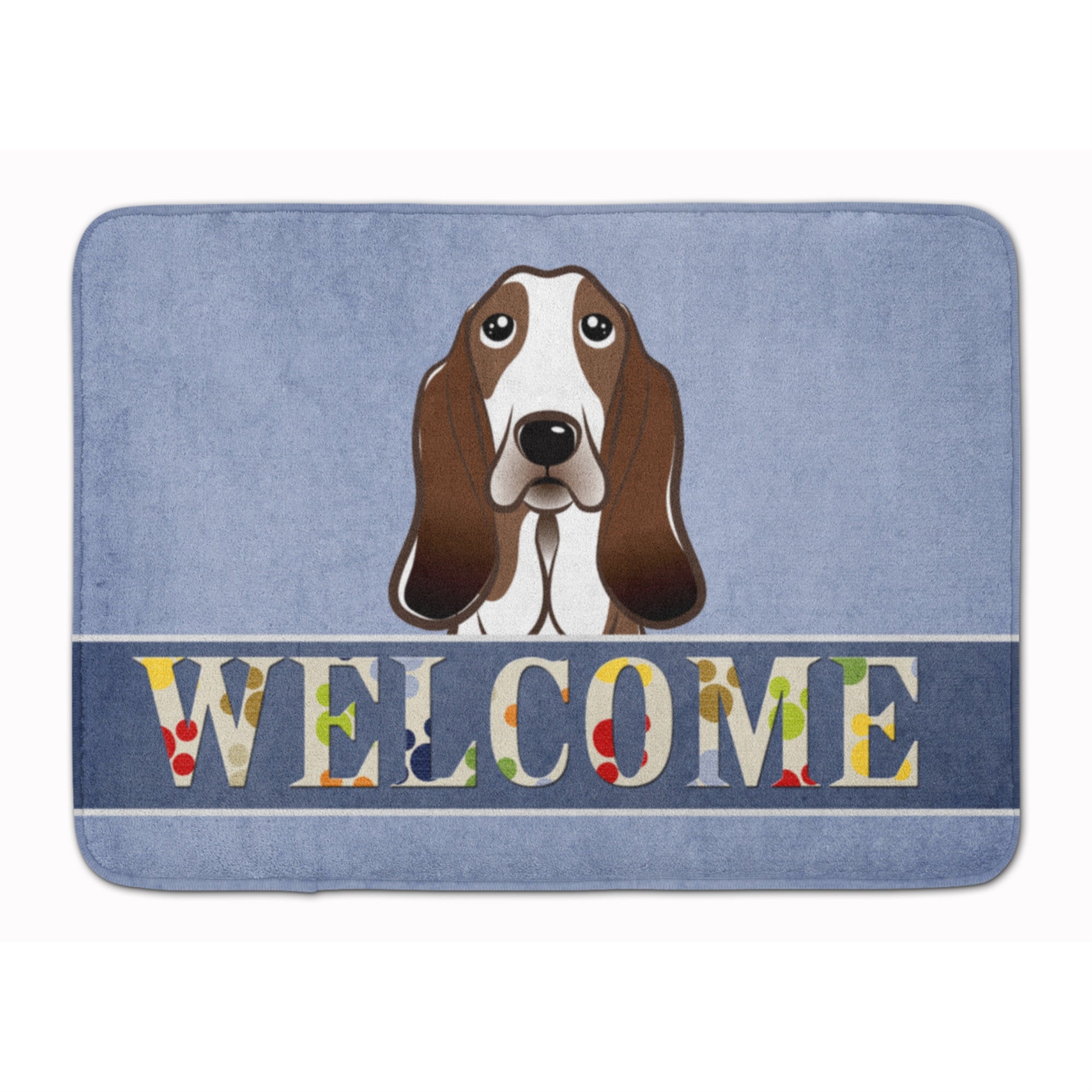 Caroline'S Treasures Basset Hound Welcome Floor Mat, 19 X 27, Multicolor