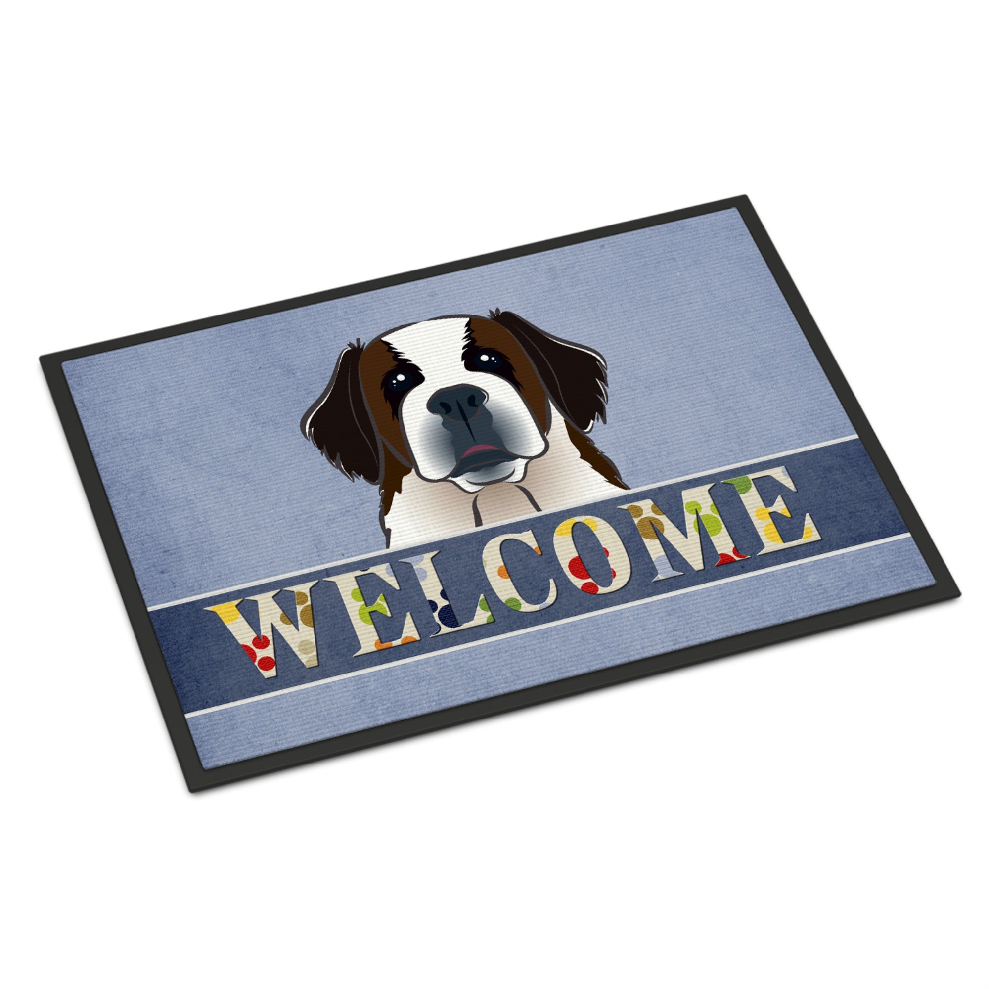Caroline'S Treasures Bb1432Mat Saint Bernard Welcome Indoor Or Outdoor Mat, 18 X 27, Multicolor