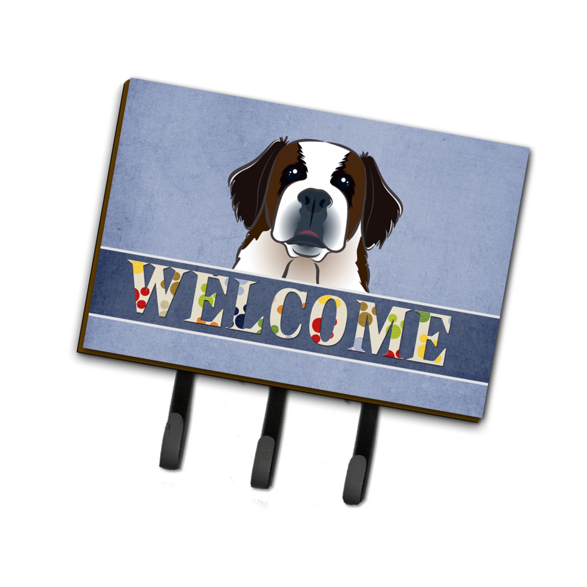 Caroline'S Treasures Bb1432Th68 Saint Bernard Welcome Leash Or Key Holder, Large, Multicolor
