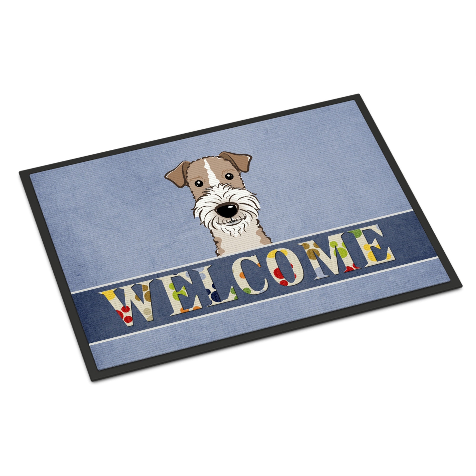 Caroline'S Treasures Bb1433Mat Wire Haired Fox Terrier Welcome Indoor Or Outdoor Mat, 18 X 27, Multicolor