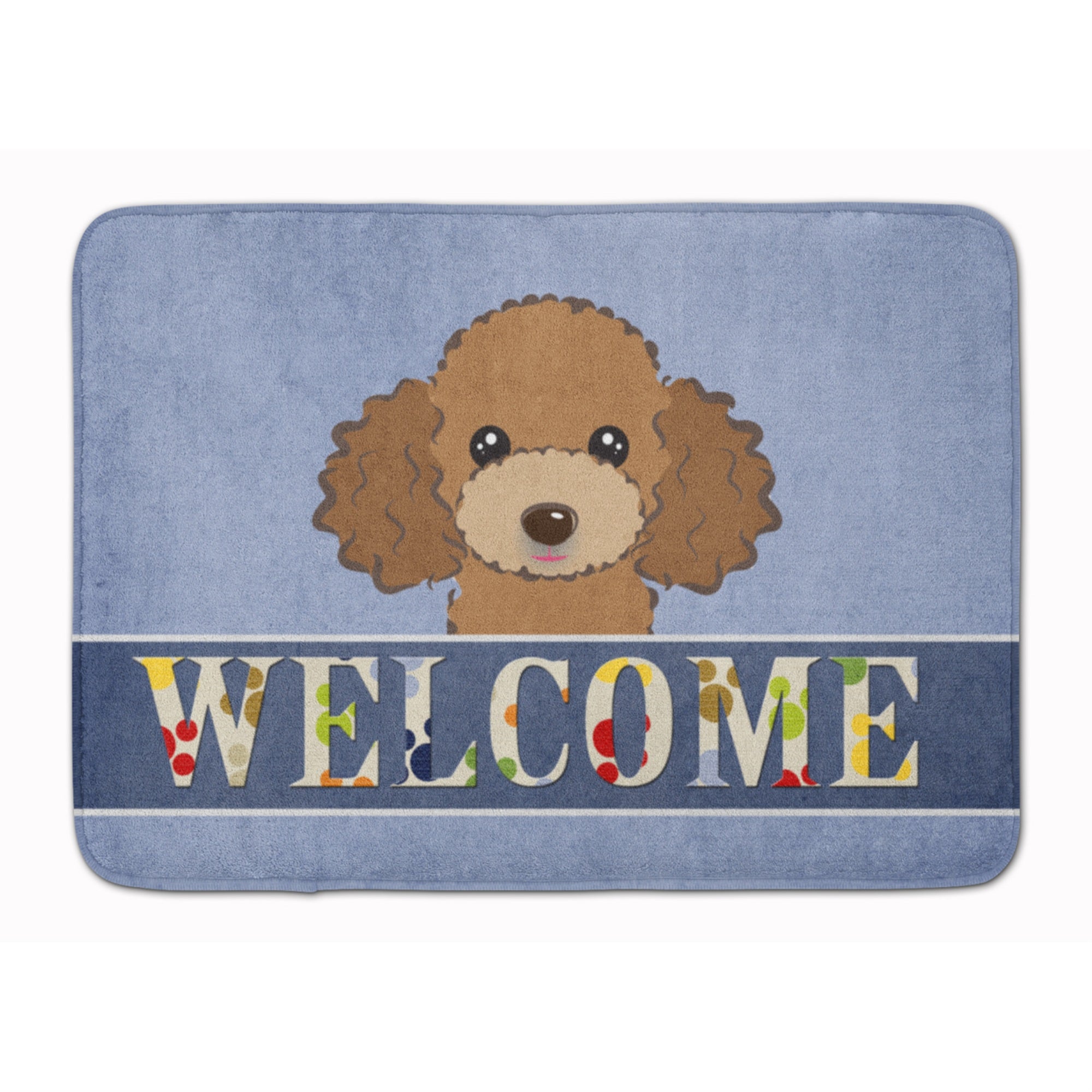 Caroline'S Treasures Chocolate Brown Poodle Welcome Floor Mat, 19 X 27, Multicolor