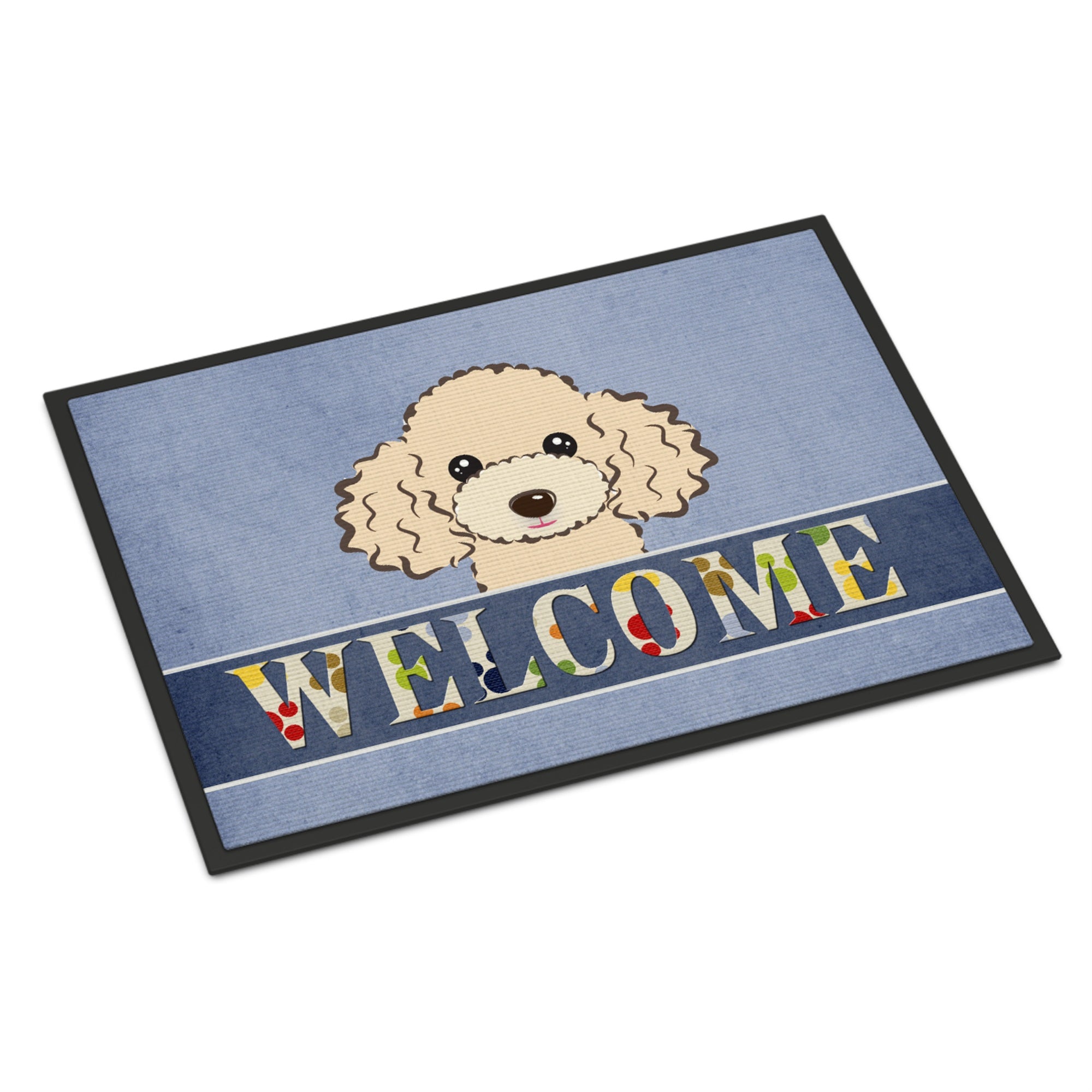 Caroline'S Treasures Bb1444Jmat Buff Poodle Welcome Indoor Or Outdoor Mat, 24 X 36, Multicolor