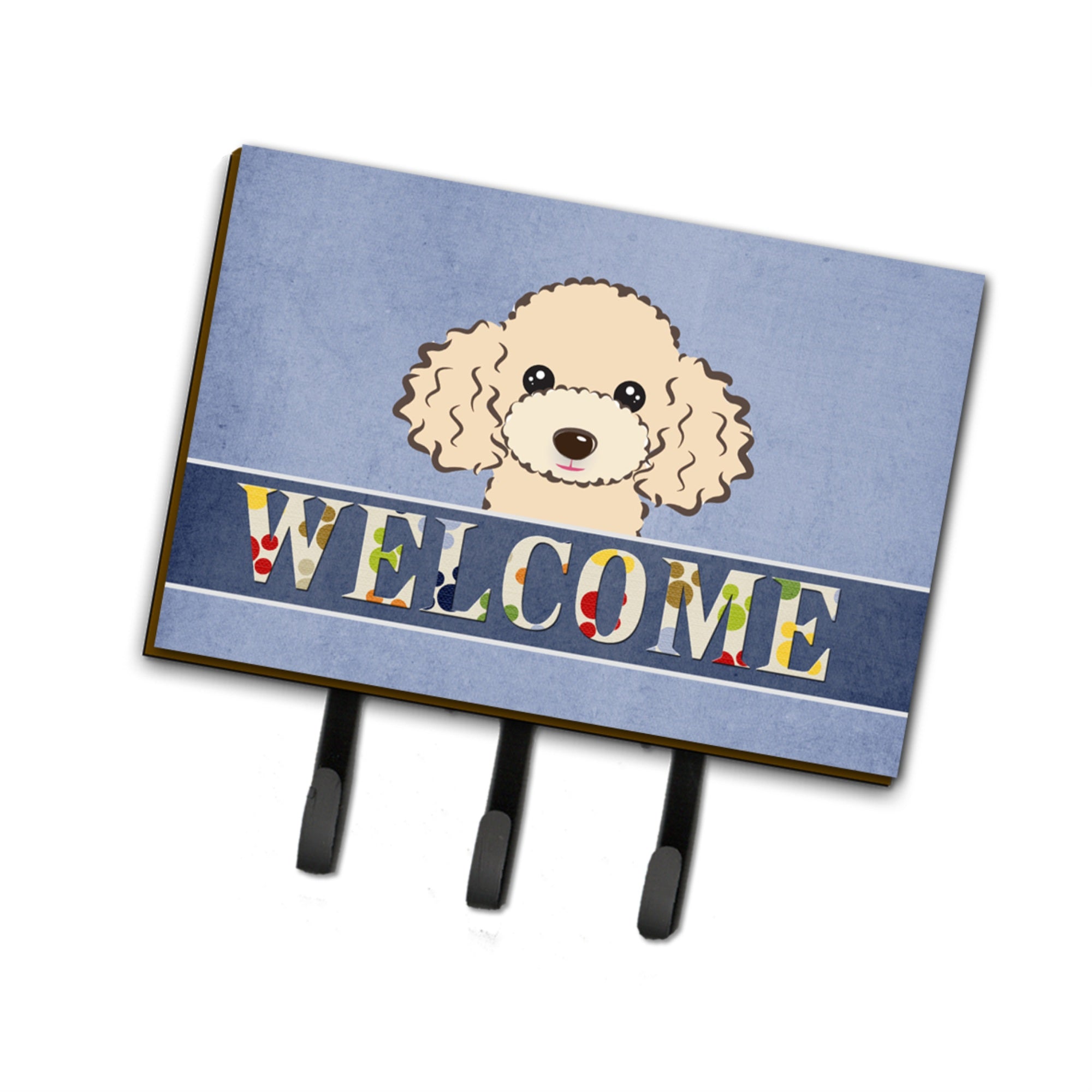 Caroline'S Treasures Bb1444Th68 Buff Poodle Welcome Leash Or Key Holder, Large, Multicolor