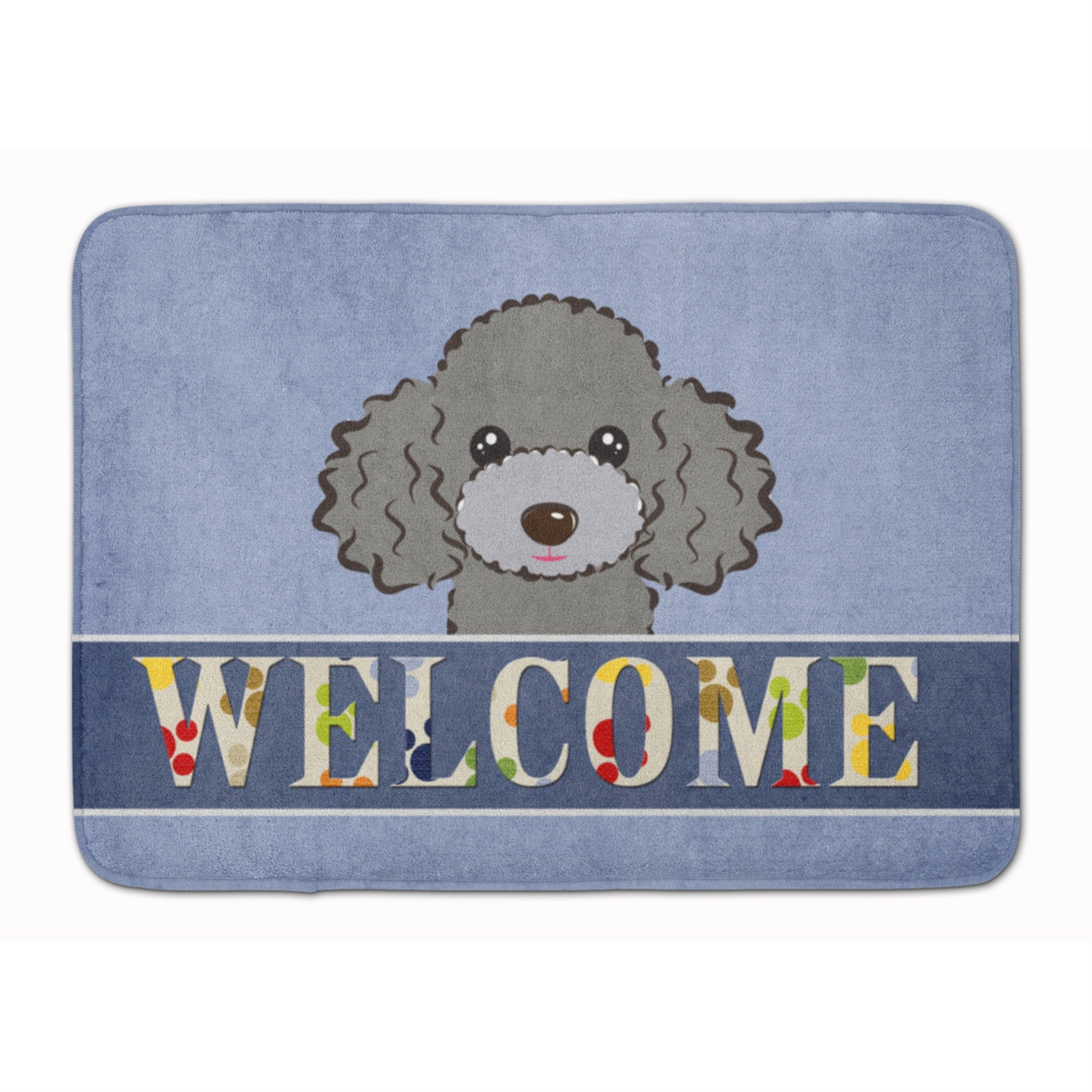 Caroline'S Treasures Silver Gray Poodle Welcome Floor Mat, 19 X 27, Multicolor