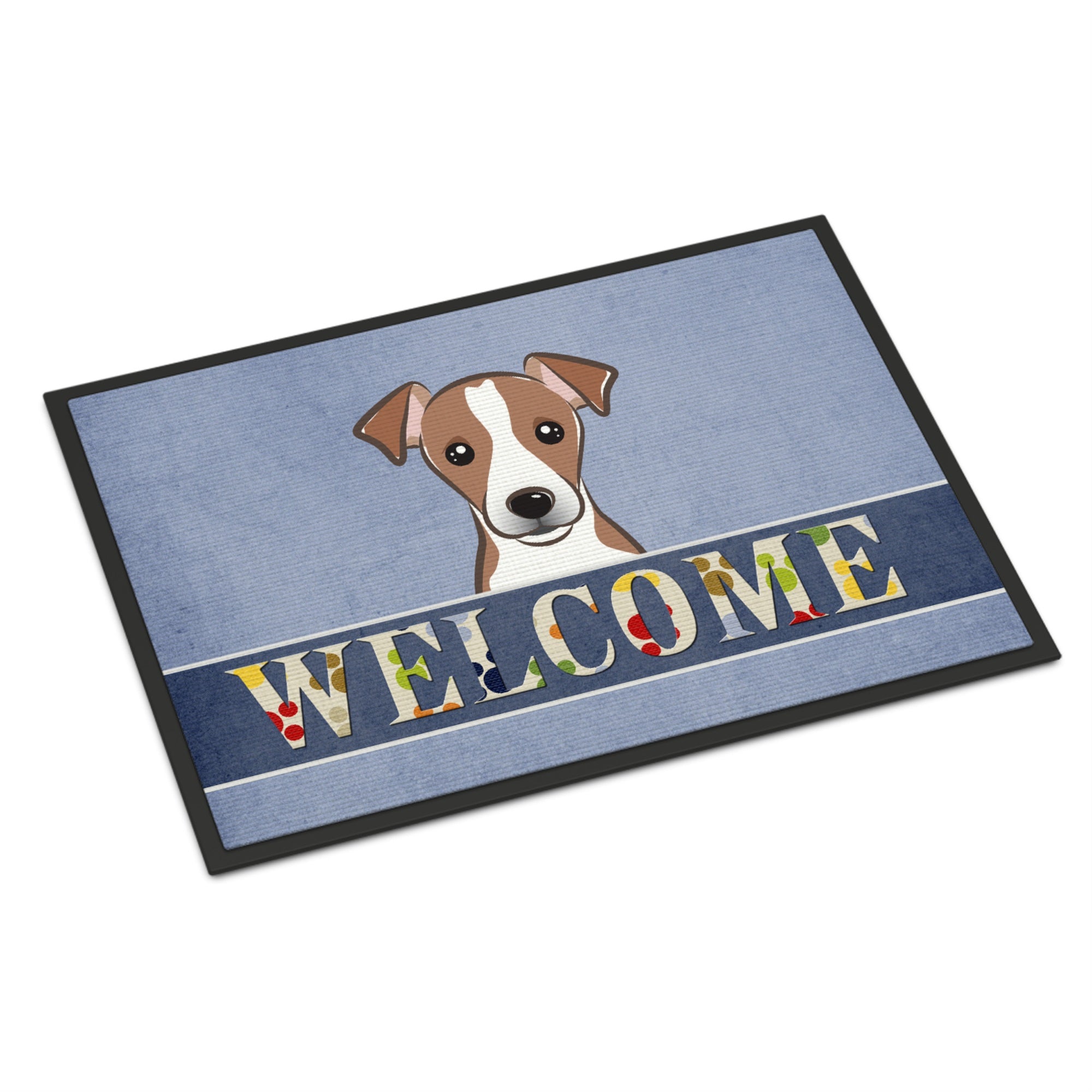 Caroline'S Treasures Bb1446Mat Jack Russell Terrier Welcome Indoor Or Outdoor Mat, 18 X 27, Multicolor