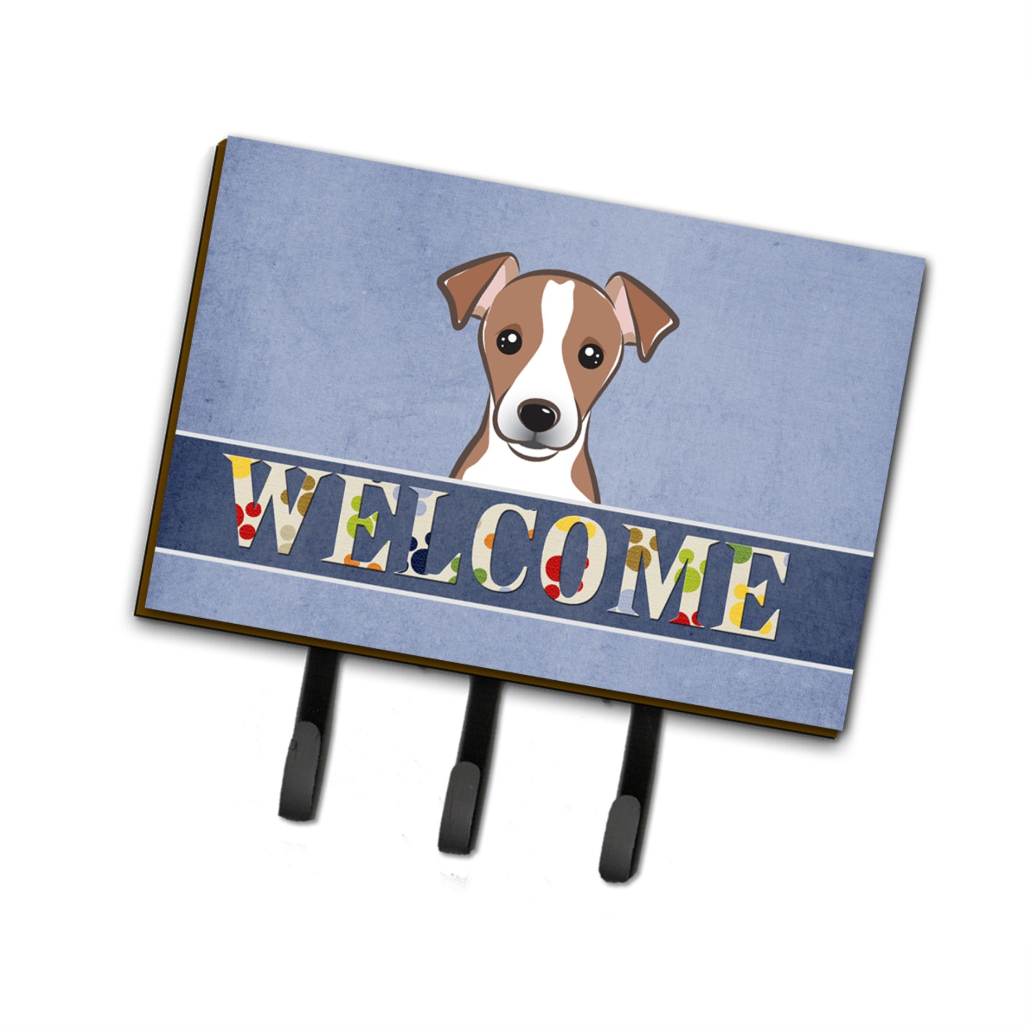 Caroline'S Treasures Bb1446Th68 Jack Russell Terrier Welcome Leash Or Key Holder, Large, Multicolor