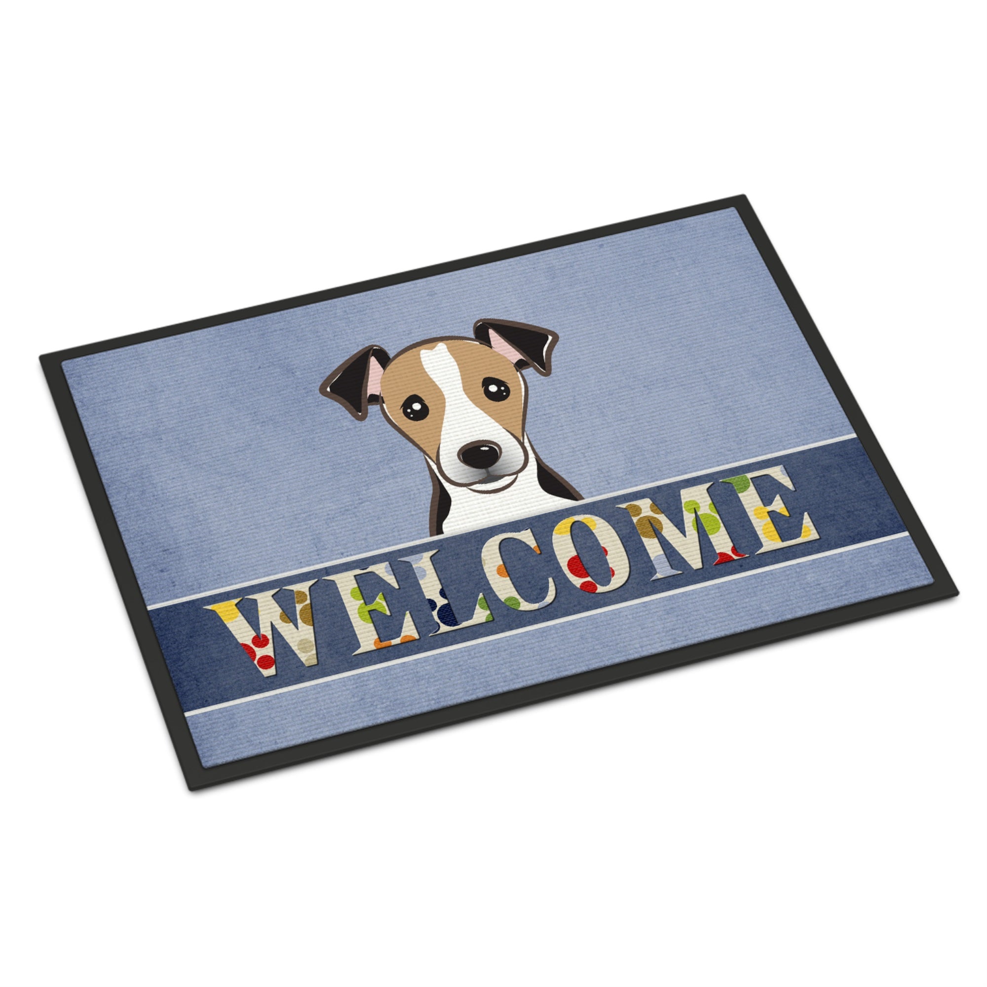 Caroline'S Treasures Bb1447Jmat Jack Russell Terrier Welcome Indoor Or Outdoor Mat, 24 X 36, Multicolor