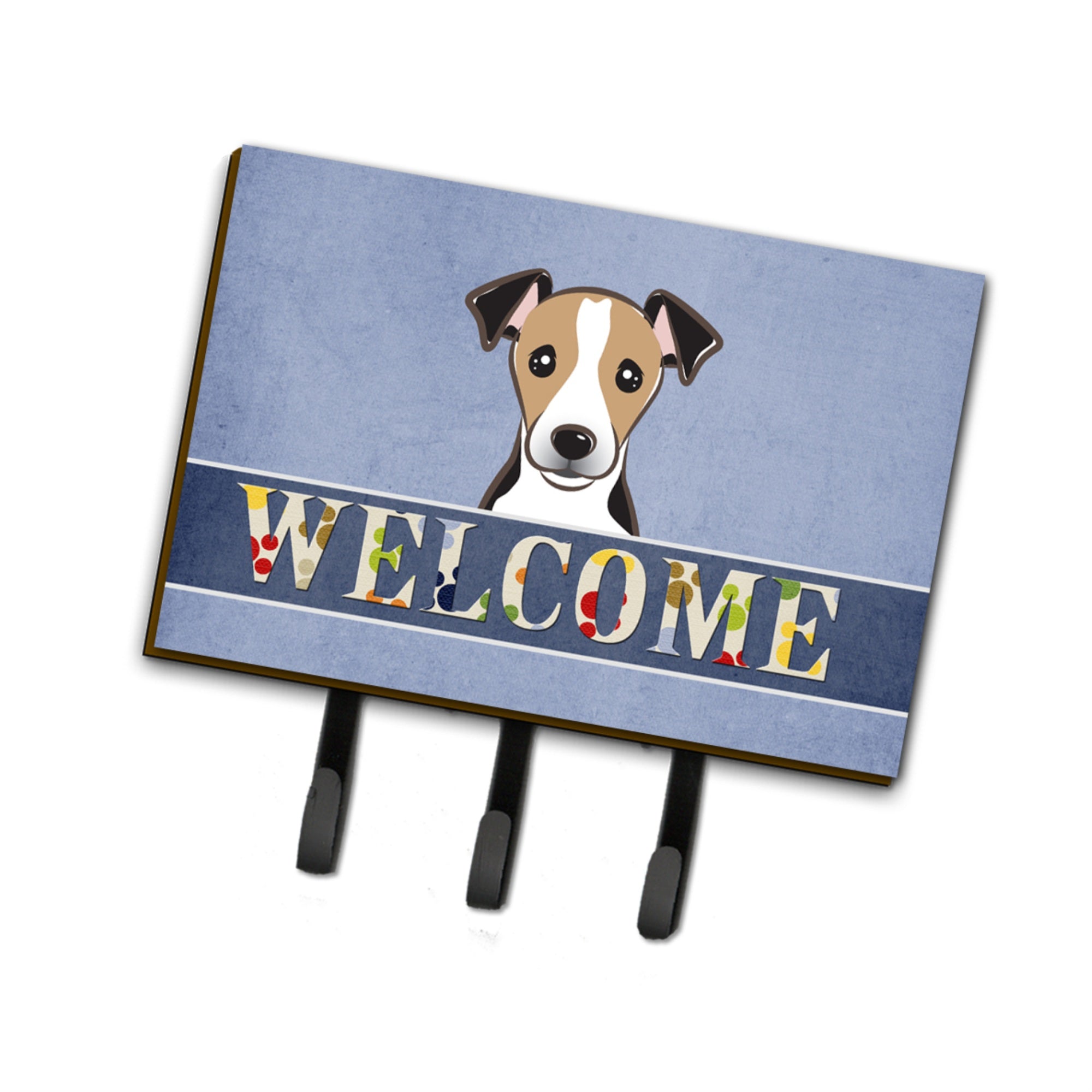 Caroline'S Treasures Bb1447Th68 Jack Russell Terrier Welcome Leash Or Key Holder, Large, Multicolor