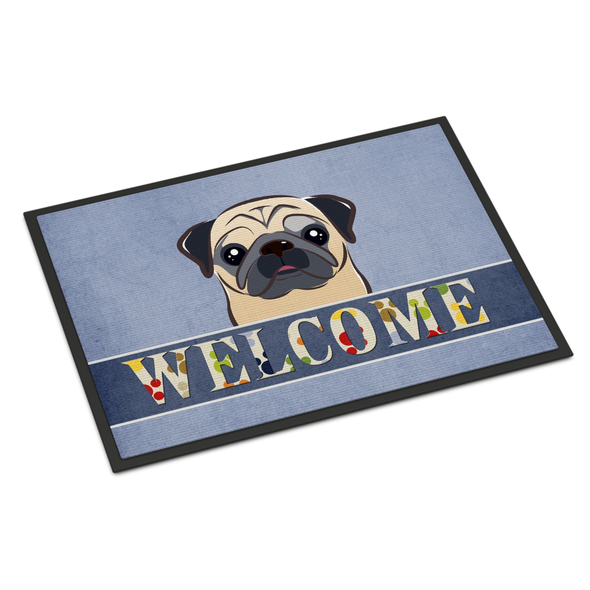 Caroline'S Treasures Bb1448Jmat Fawn Pug Welcome Indoor Or Outdoor Mat, 24 X 36, Multicolor