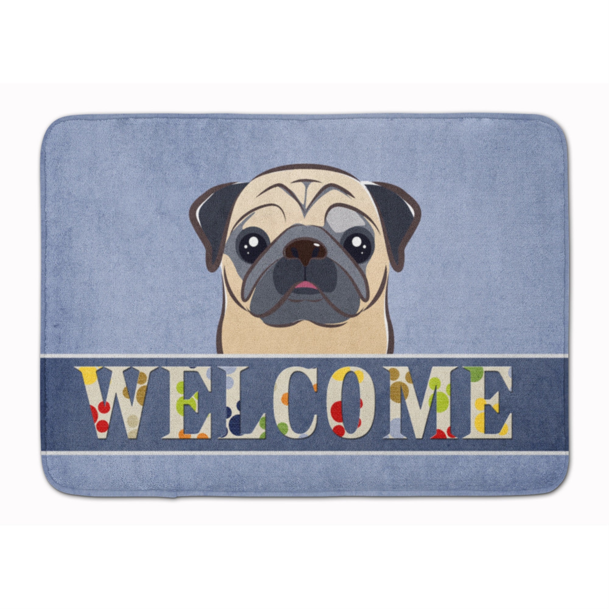 Caroline'S Treasures Fawn Pug Welcome Floor Mat, 19 X 27, Multicolor
