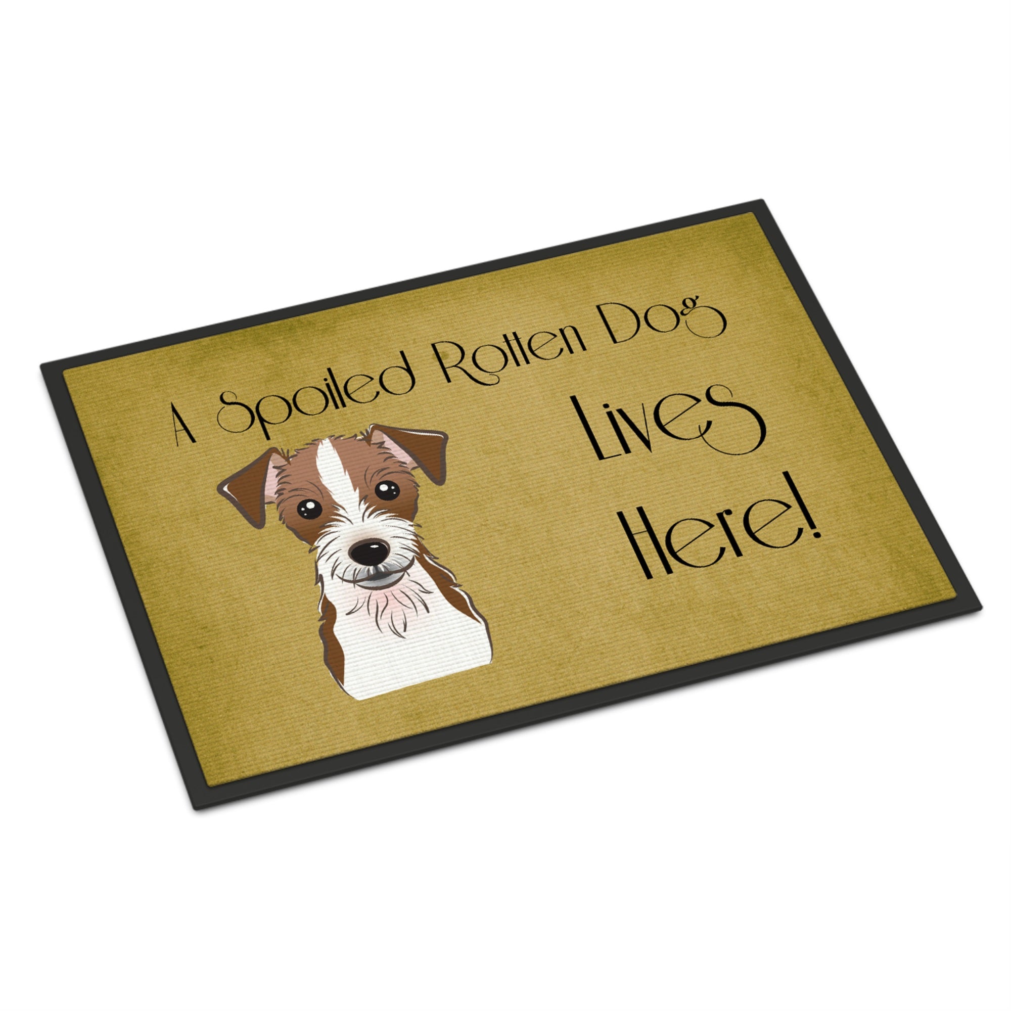 Caroline'S Treasures Bb1450Mat Jack Russell Terrier Spoiled Dog Lives Here Indoor Or Outdoor Mat, 18 X 27, Multicolor