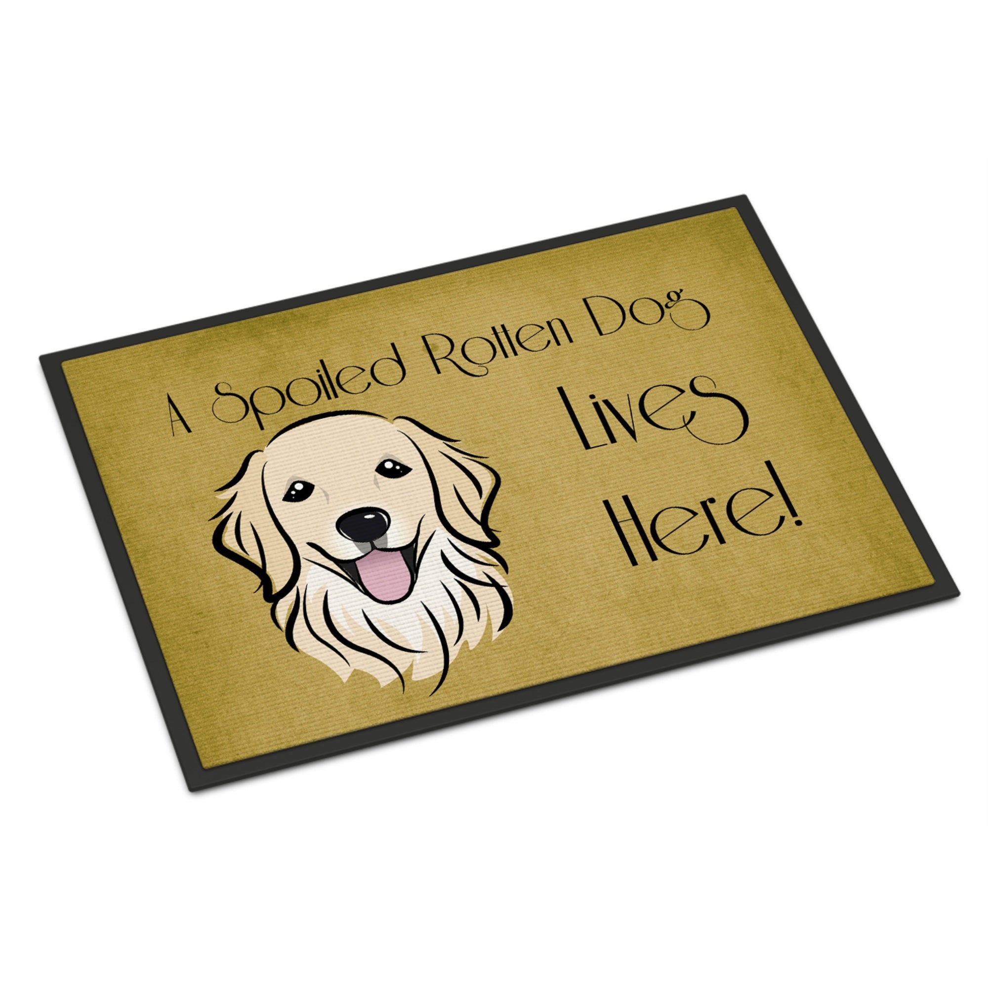 Caroline'S Treasures Bb1453Mat Golden Retriever Spoiled Dog Lives Here Indoor Or Outdoor Mat, 18 X 27, Multicolor