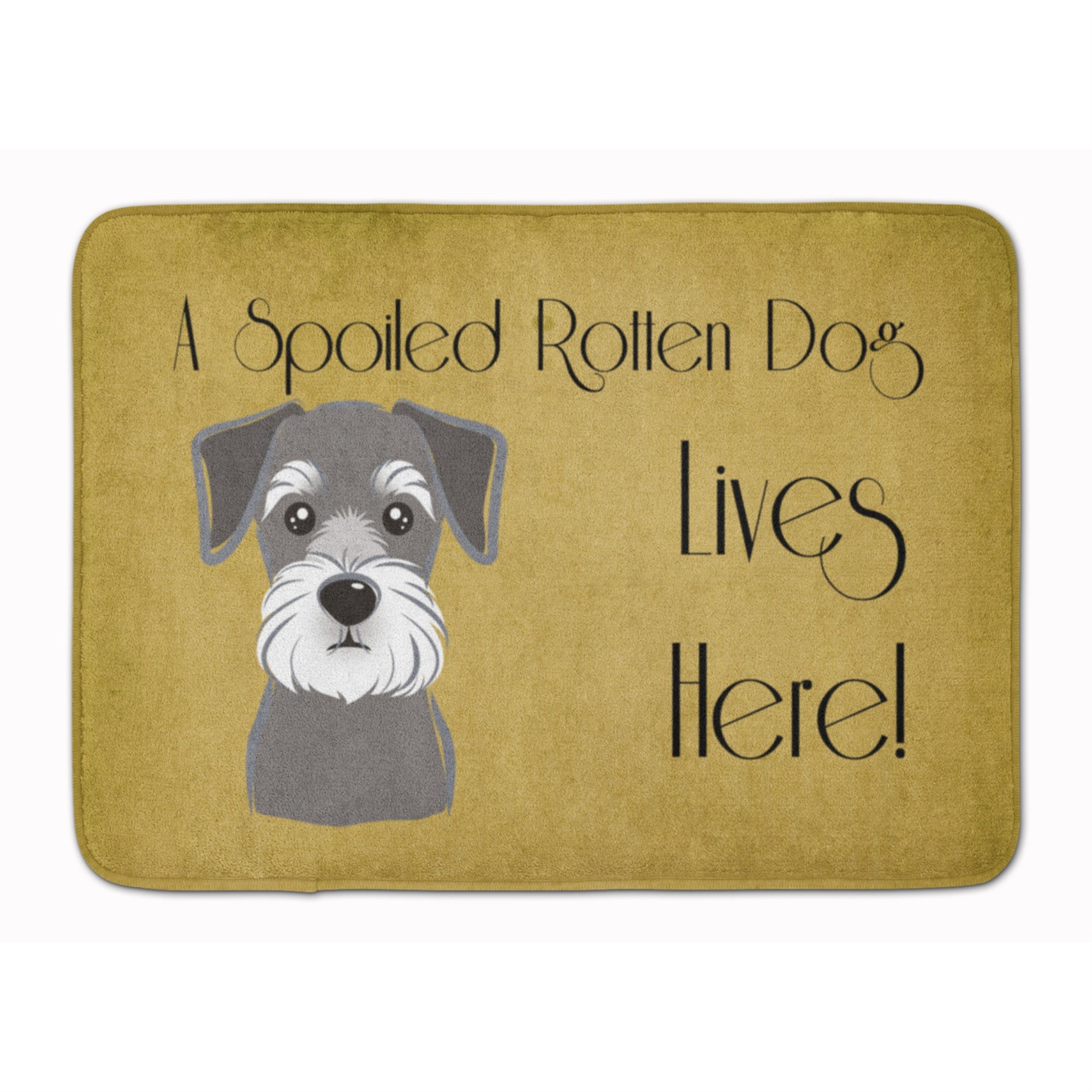 Caroline'S Treasures Schnauzer Spoiled Dog Lives Here Floor Mat, 19 X 27, Multicolor