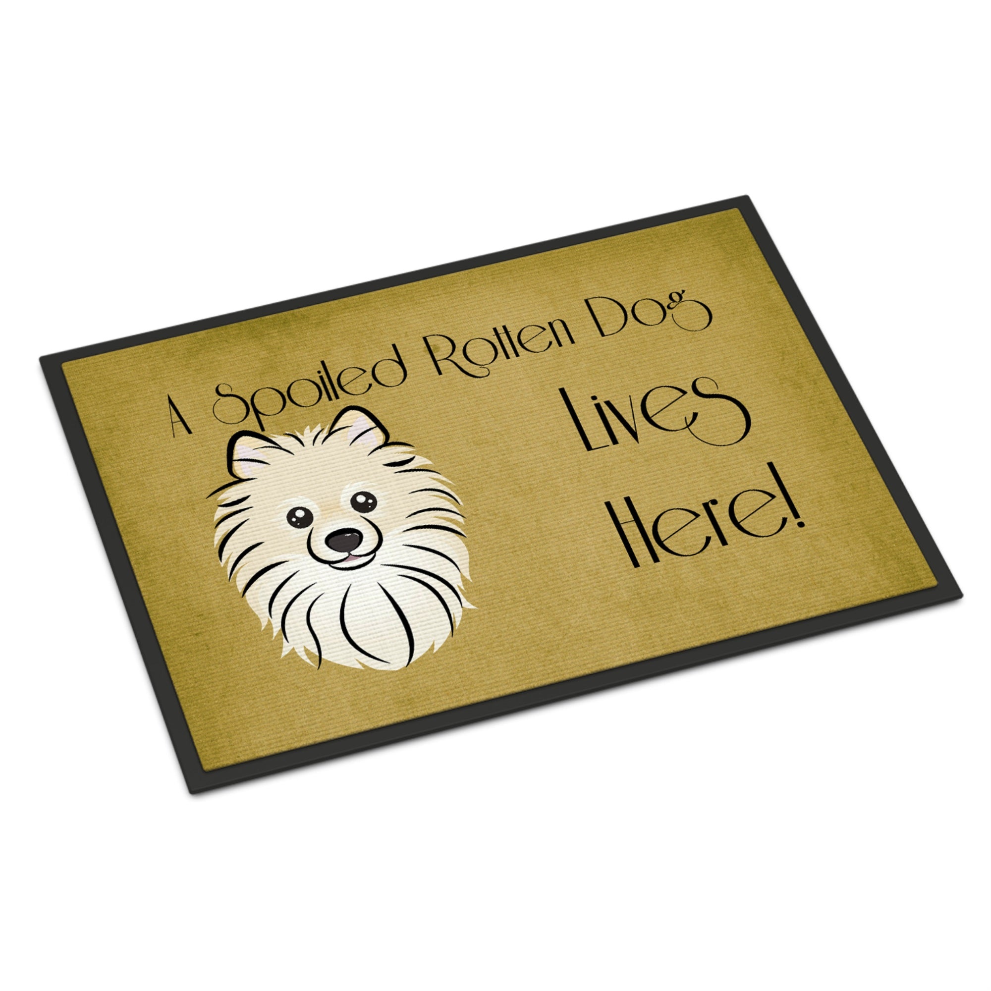 Caroline'S Treasures Bb1455Jmat Pomeranian Spoiled Dog Lives Here Indoor Or Outdoor Mat, 24 X 36, Multicolor