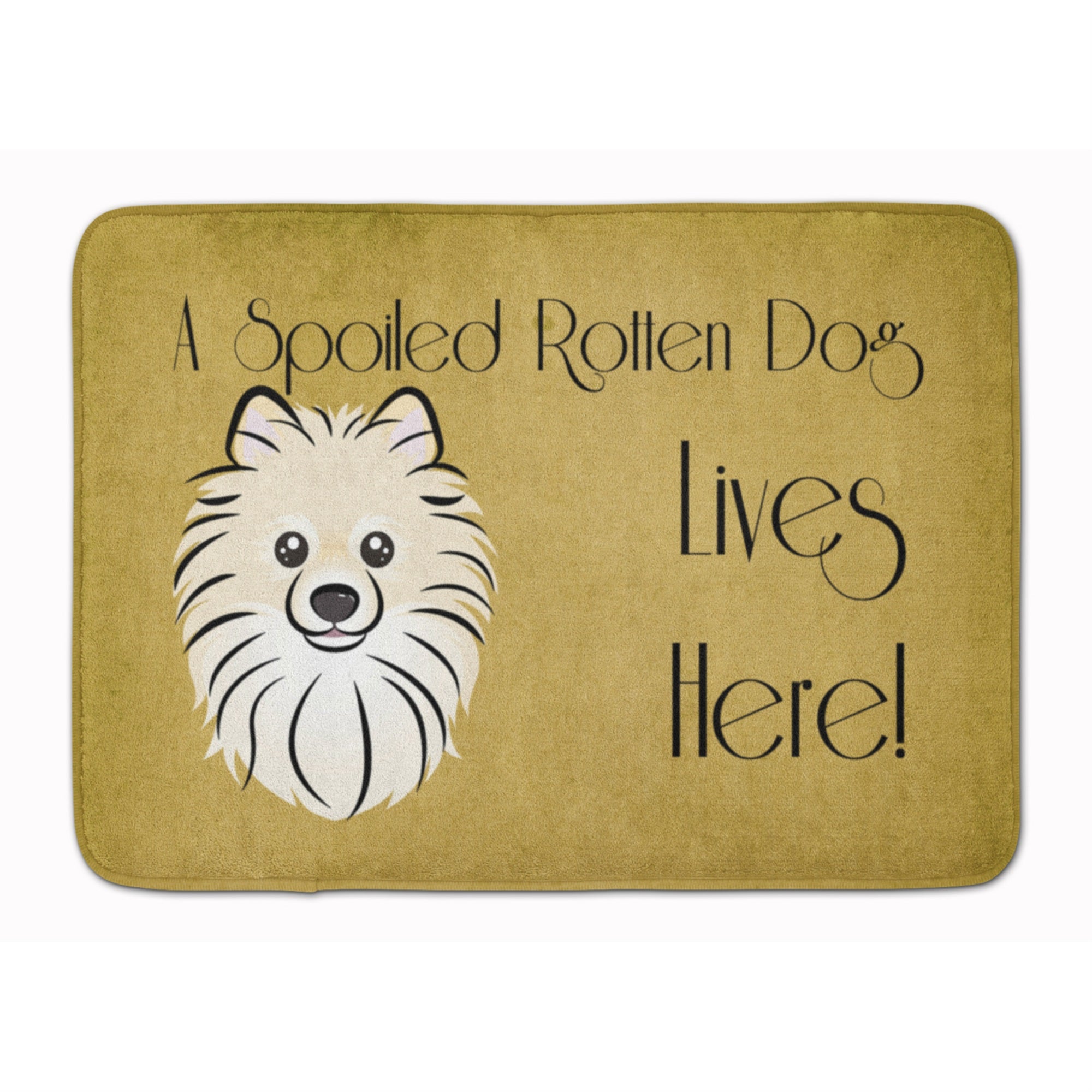 Caroline'S Treasures Pomeranian Spoiled Dog Lives Here Floor Mat, 19 X 27, Multicolor