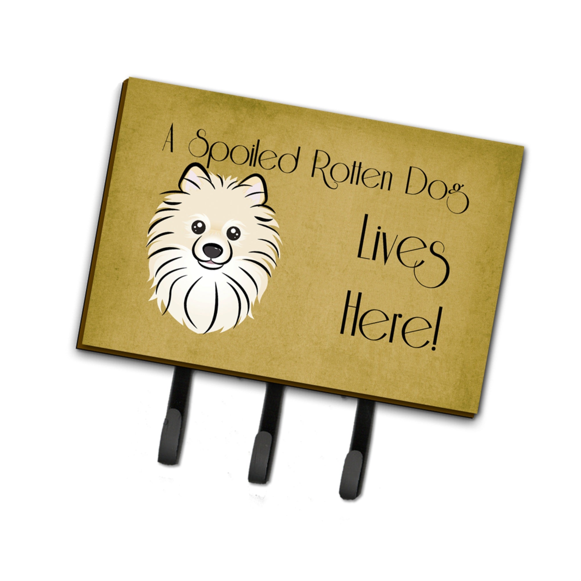 Caroline'S Treasures Bb1455Th68 Pomeranian Spoiled Dog Lives Here Leash Or Key Holder, Large, Multicolor