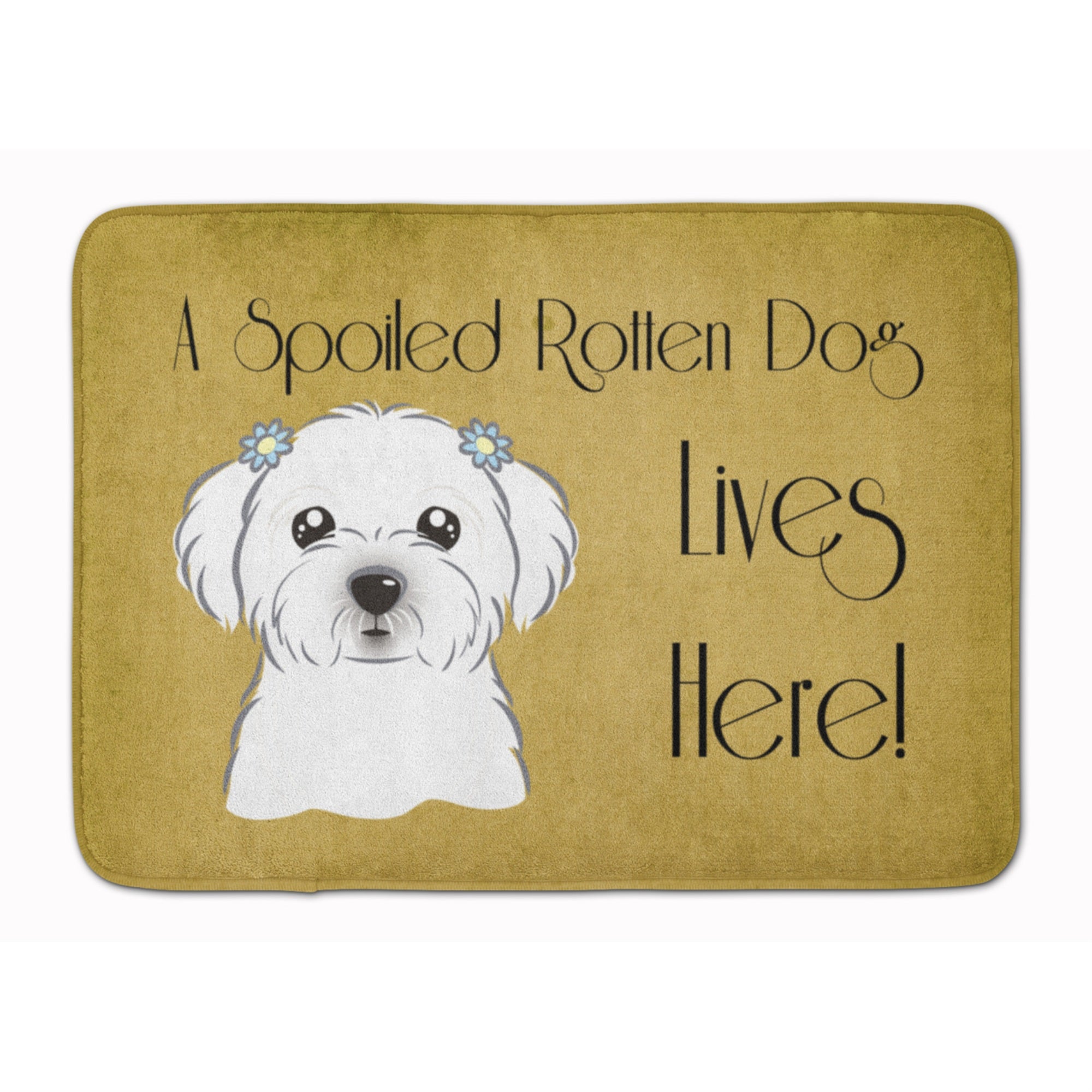 Caroline'S Treasures Maltese Spoiled Dog Lives Here Floor Mat, 19 X 27, Multicolor