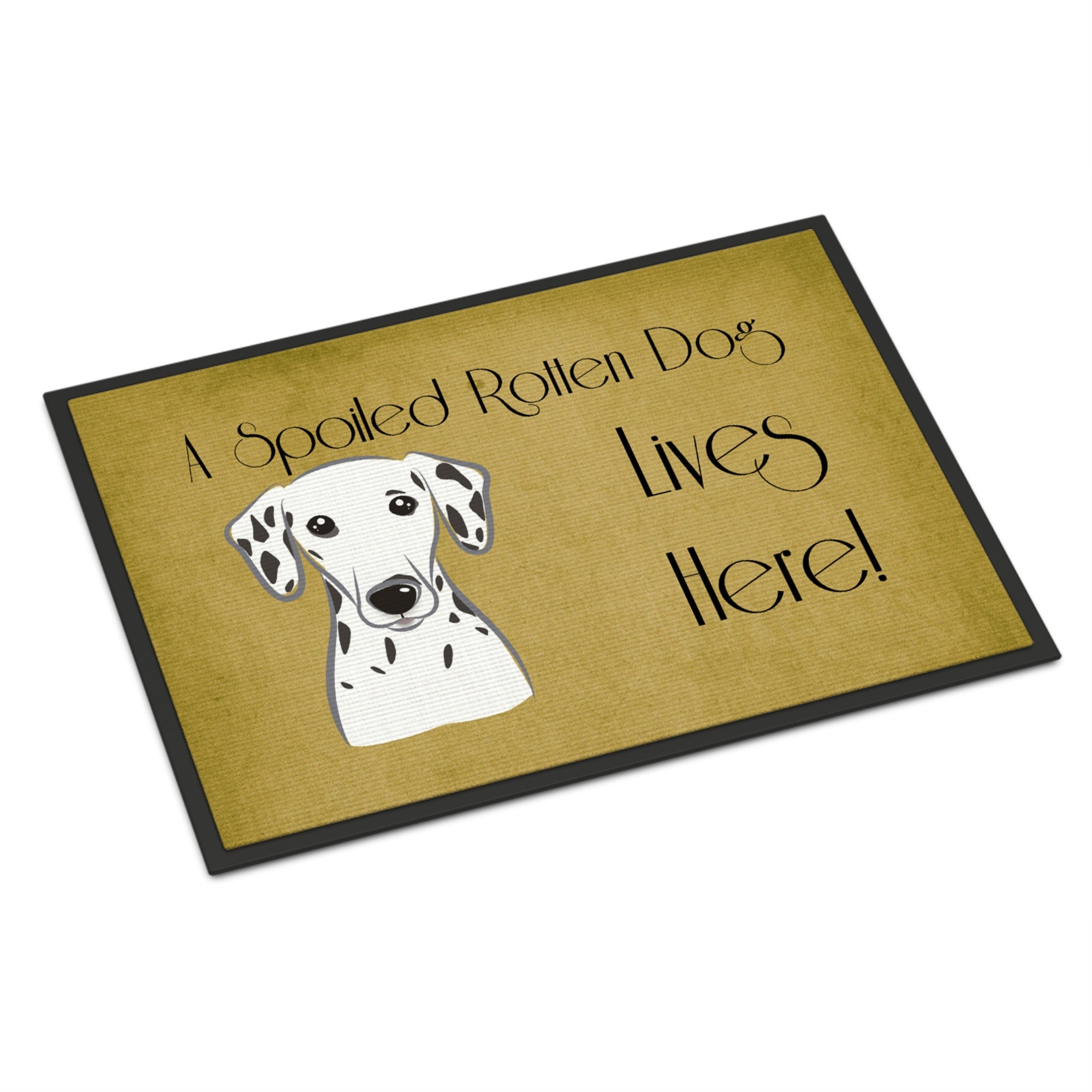 Caroline'S Treasures Bb1458Jmat Dalmatian Spoiled Dog Lives Here Indoor Or Outdoor Mat, 24 X 36, Multicolor