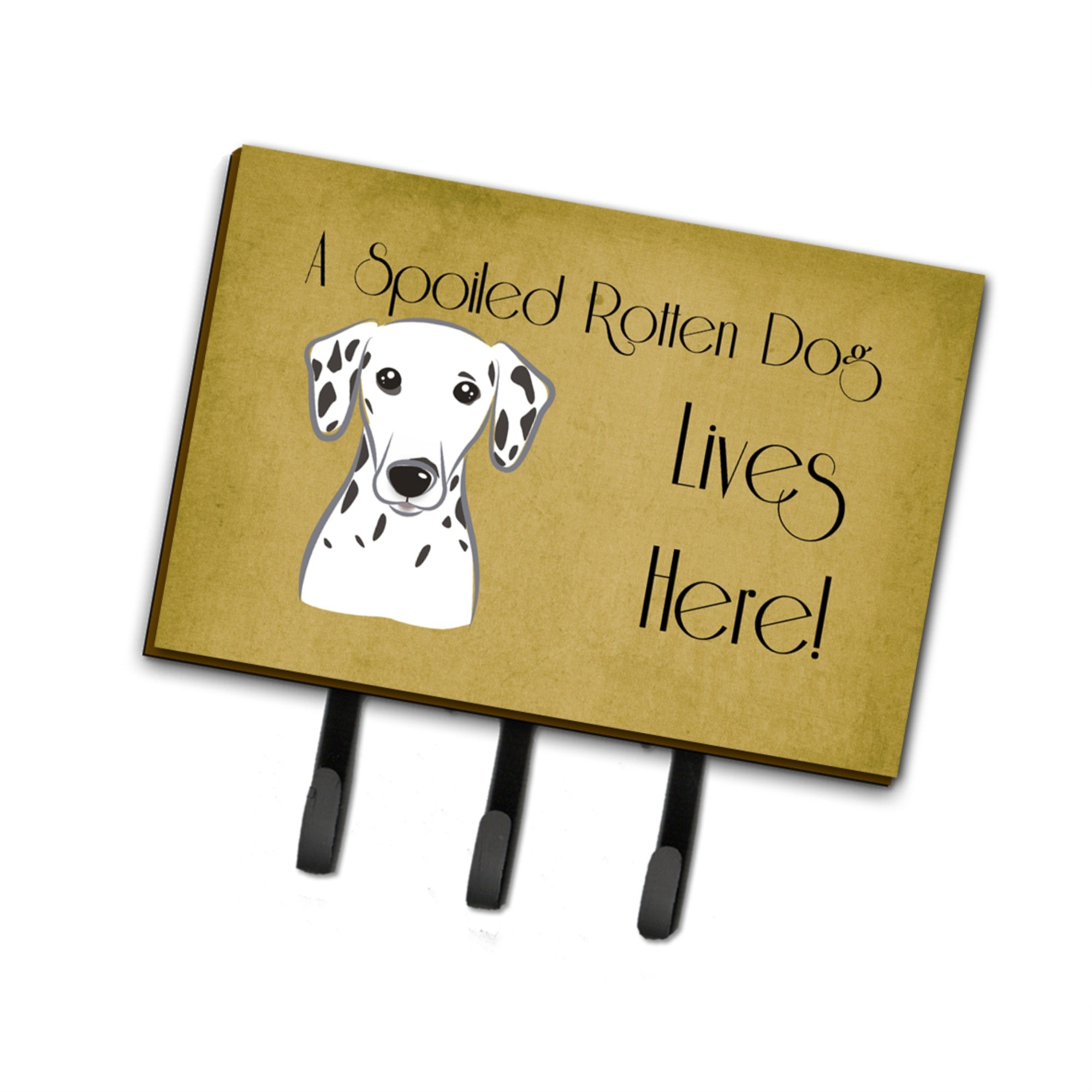 Caroline'S Treasures Bb1458Th68 Dalmatian Spoiled Dog Lives Here Leash Or Key Holder, Large, Multicolor