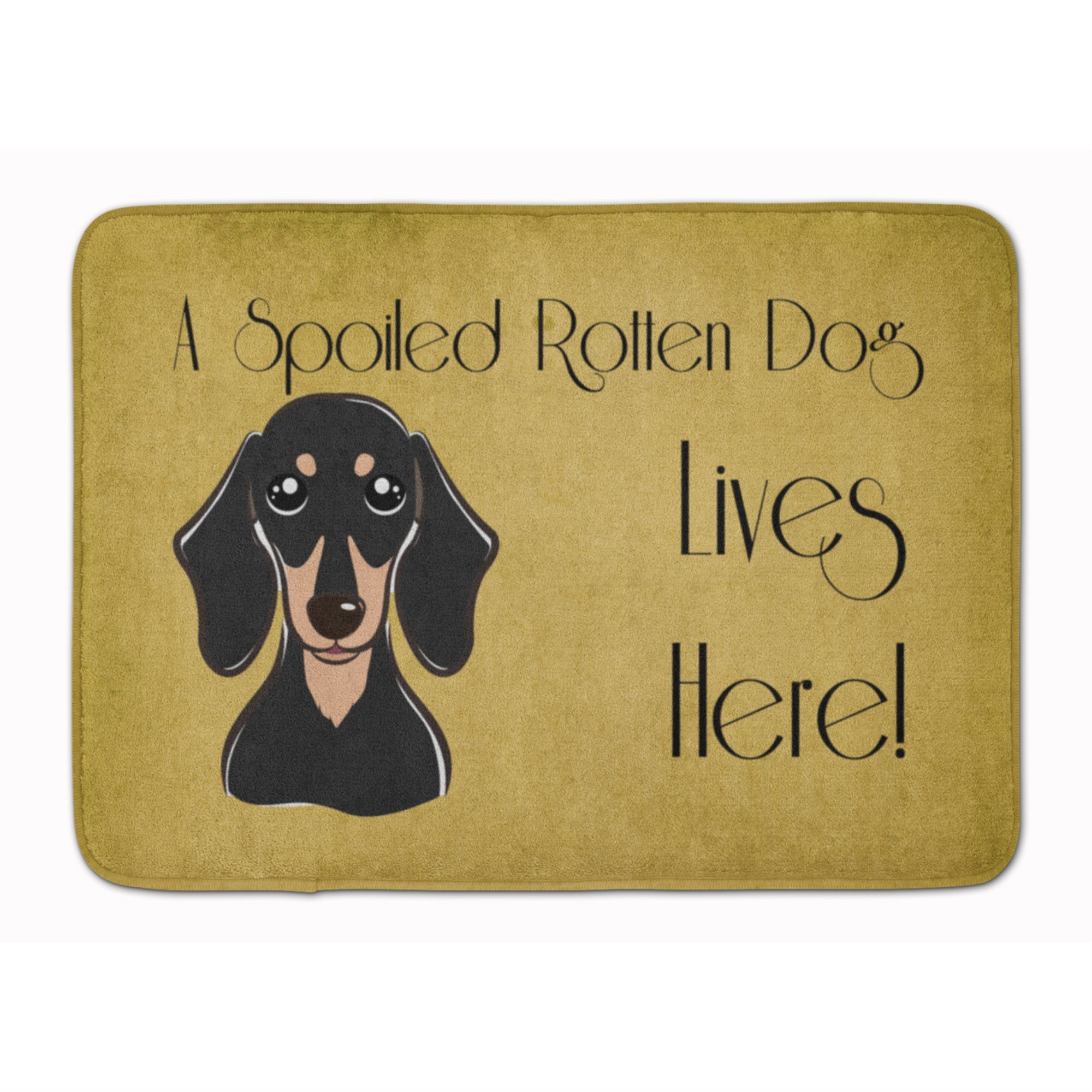 Caroline'S Treasures Smooth Black Tan Dachshund Spoiled Dog Floor Mat, 19 X 27, Multicolor