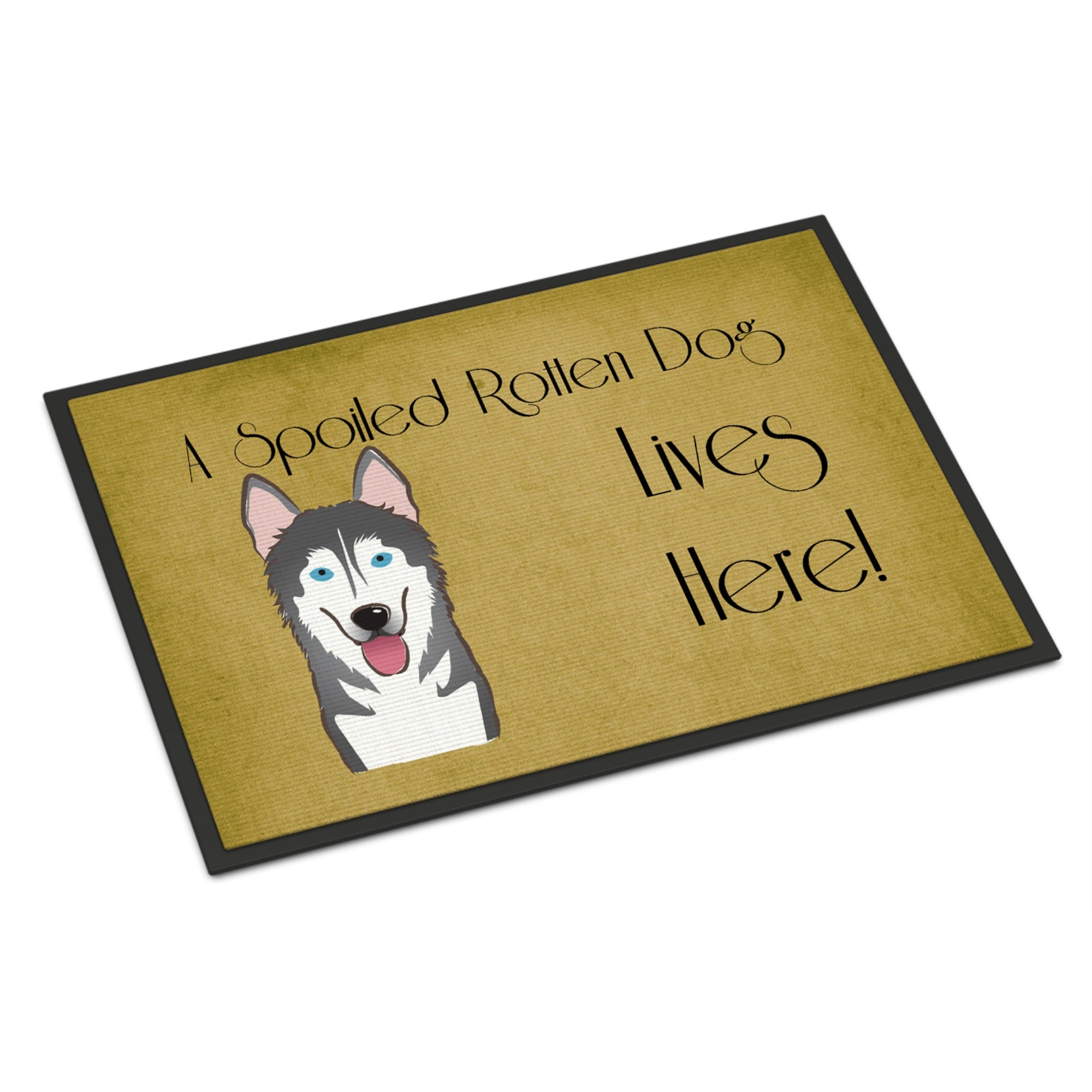 Caroline'S Treasures Bb1466Mat Alaskan Malamute Spoiled Dog Lives Here Indoor Or Outdoor Mat, 18 X 27, Multicolor