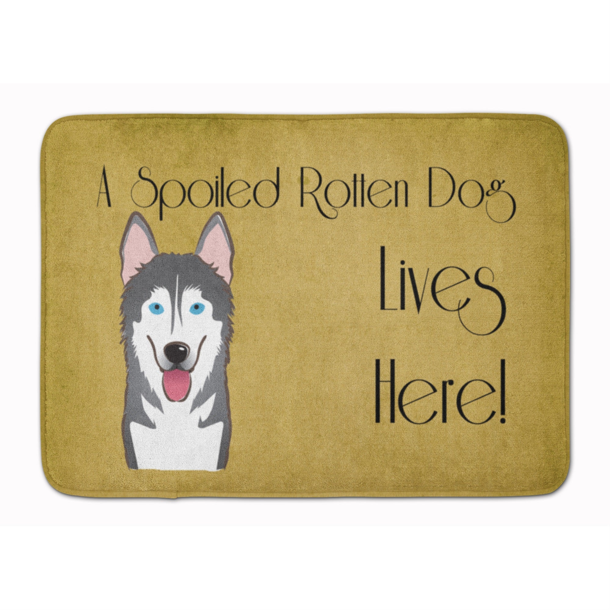 Caroline'S Treasures Alaskan Malamute Spoiled Dog Lives Here Floor Mat, 19 X 27, Multicolor