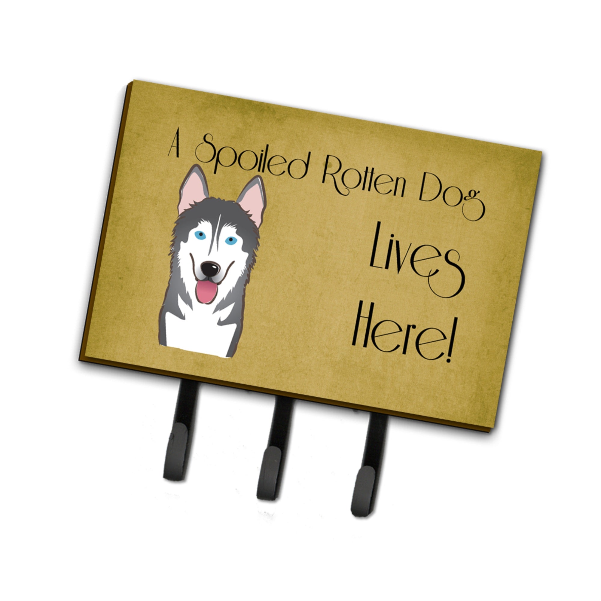 Caroline'S Treasures Bb1466Th68 Alaskan Malamute Spoiled Dog Lives Here Leash Or Key Holder, Large, Multicolor
