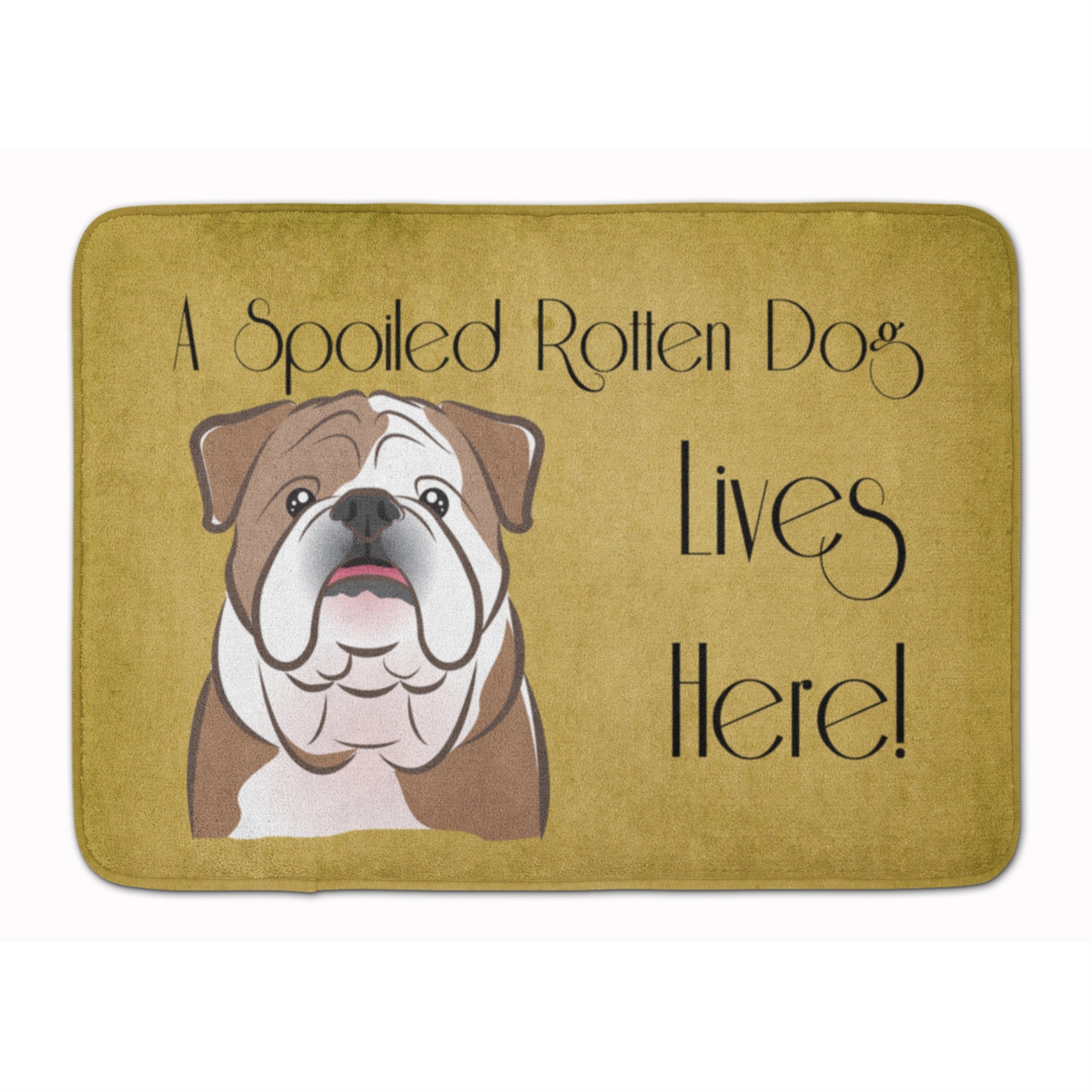 Caroline'S Treasures English Bulldog Spoiled Dog Lives Here Floor Mat, 19 X 27, Multicolor