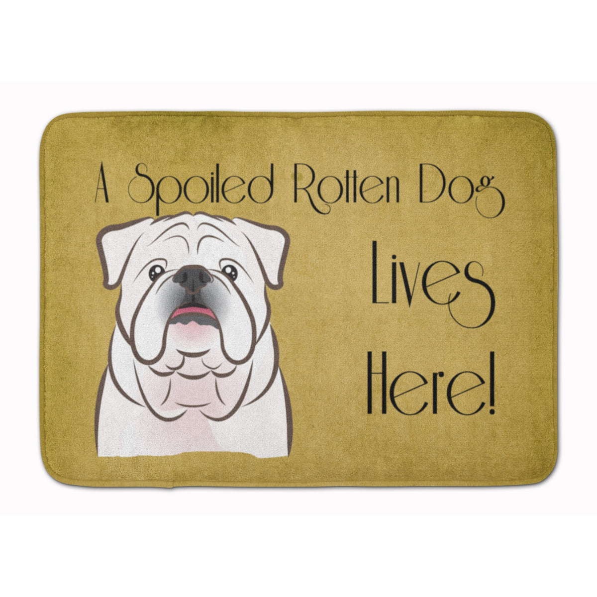 Caroline'S Treasures White English Bulldog Spoiled Dog Floor Mat, 19 X 27, Multicolor
