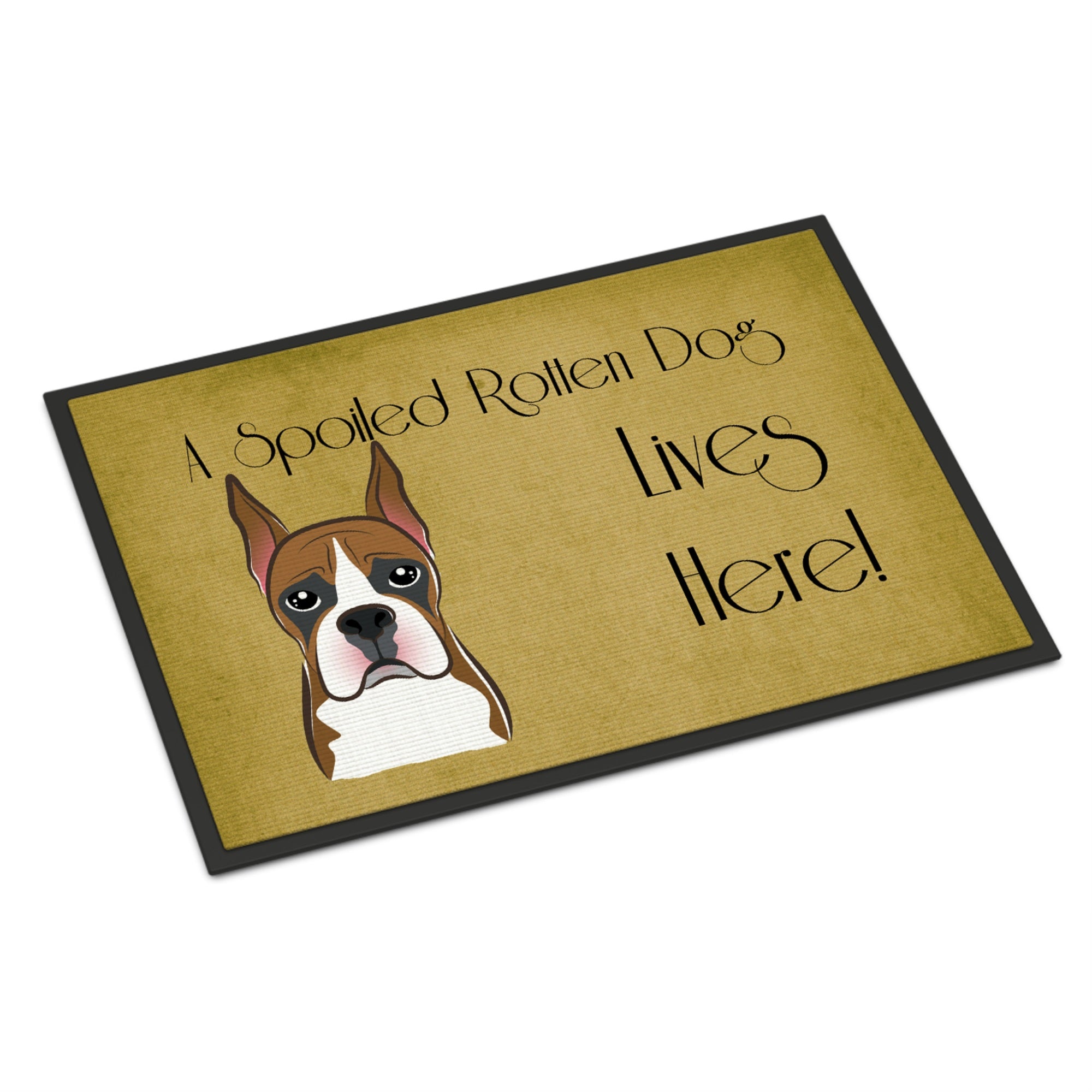Caroline'S Treasures Bb1471Jmat Boxer Spoiled Dog Lives Here Indoor Or Outdoor Mat, 24 X 36, Multicolor