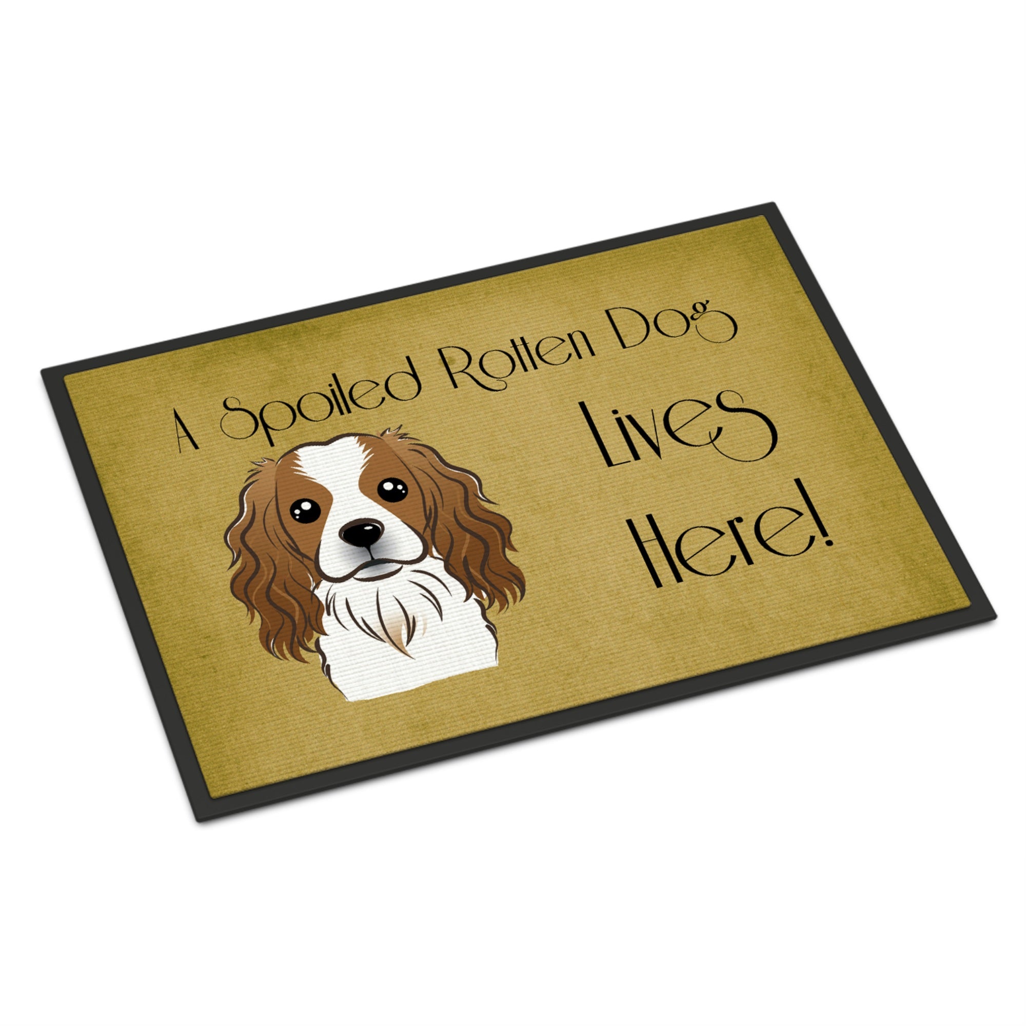 Caroline'S Treasures Bb1472Mat Cavalier Spaniel Spoiled Dog Lives Here Indoor Or Outdoor Mat, 18 X 27, Multicolor